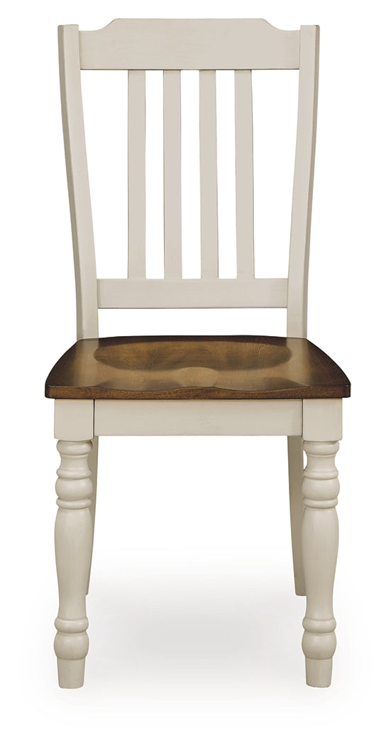 Wirloni Antique White/Brown Dining Chair, Set of 2 - PCD616-01