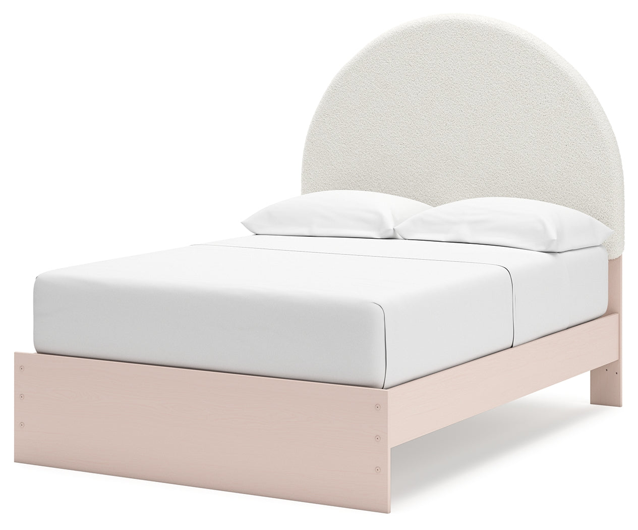 Wistenpine Full Upholstered Panel Bed with Dresser in Blush - PKG018726