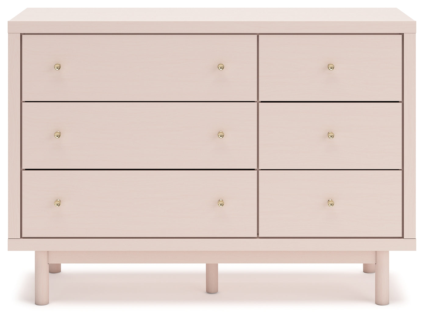 Wistenpine Full Upholstered Panel Bed with Dresser in Blush - PKG018726