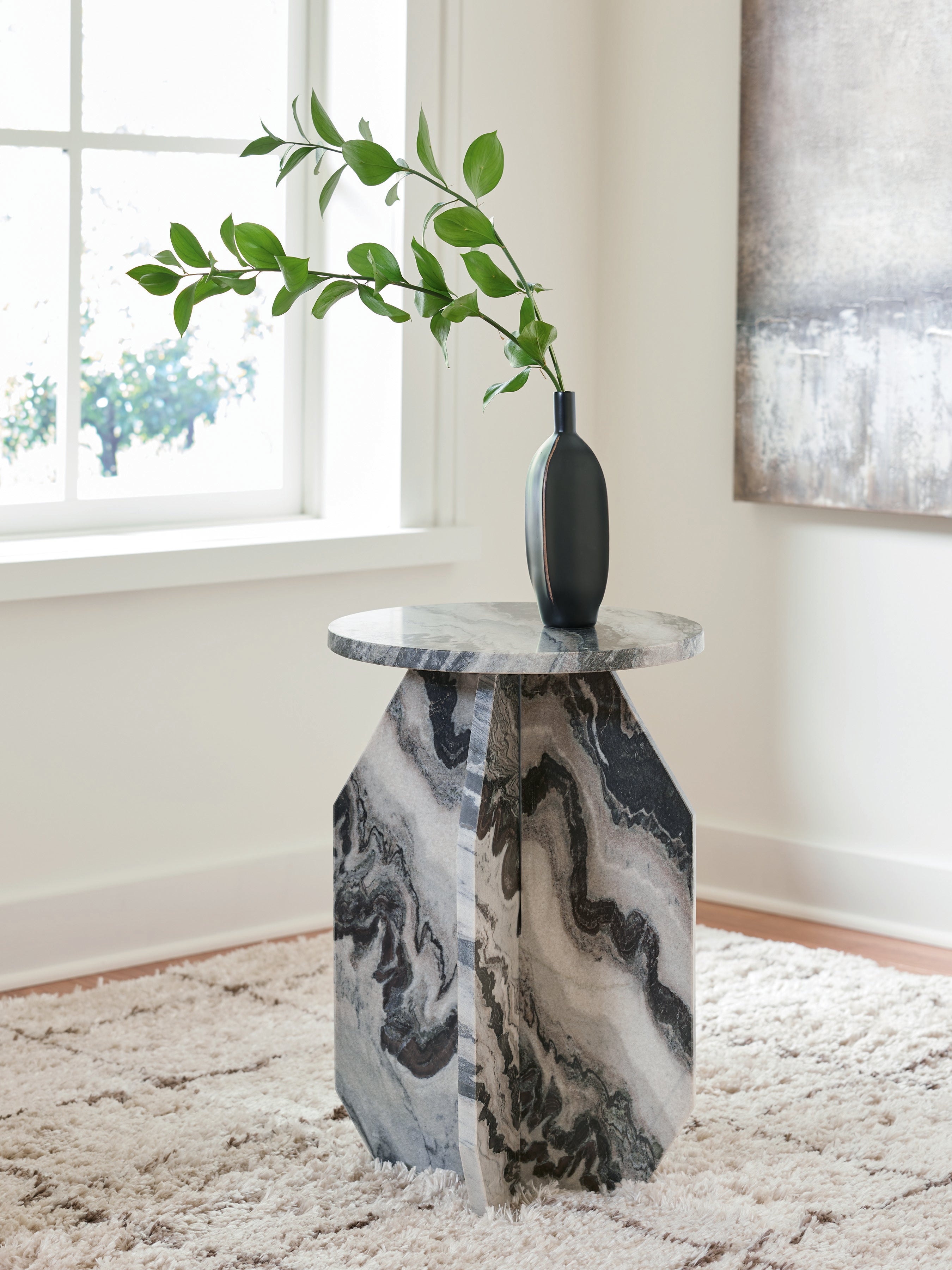 Wrenlane White/Black Accent Table - A4000646