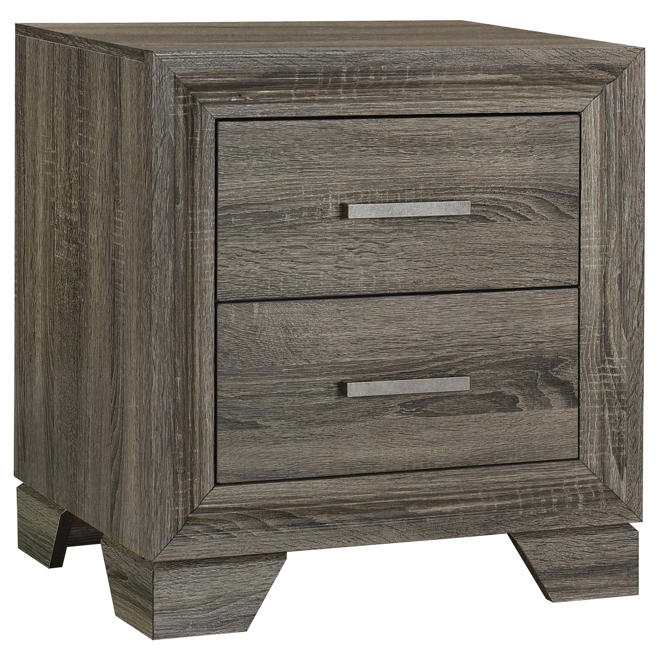 Wright 2-drawer Nightstand Bedside Table Brown Oak - 223342
