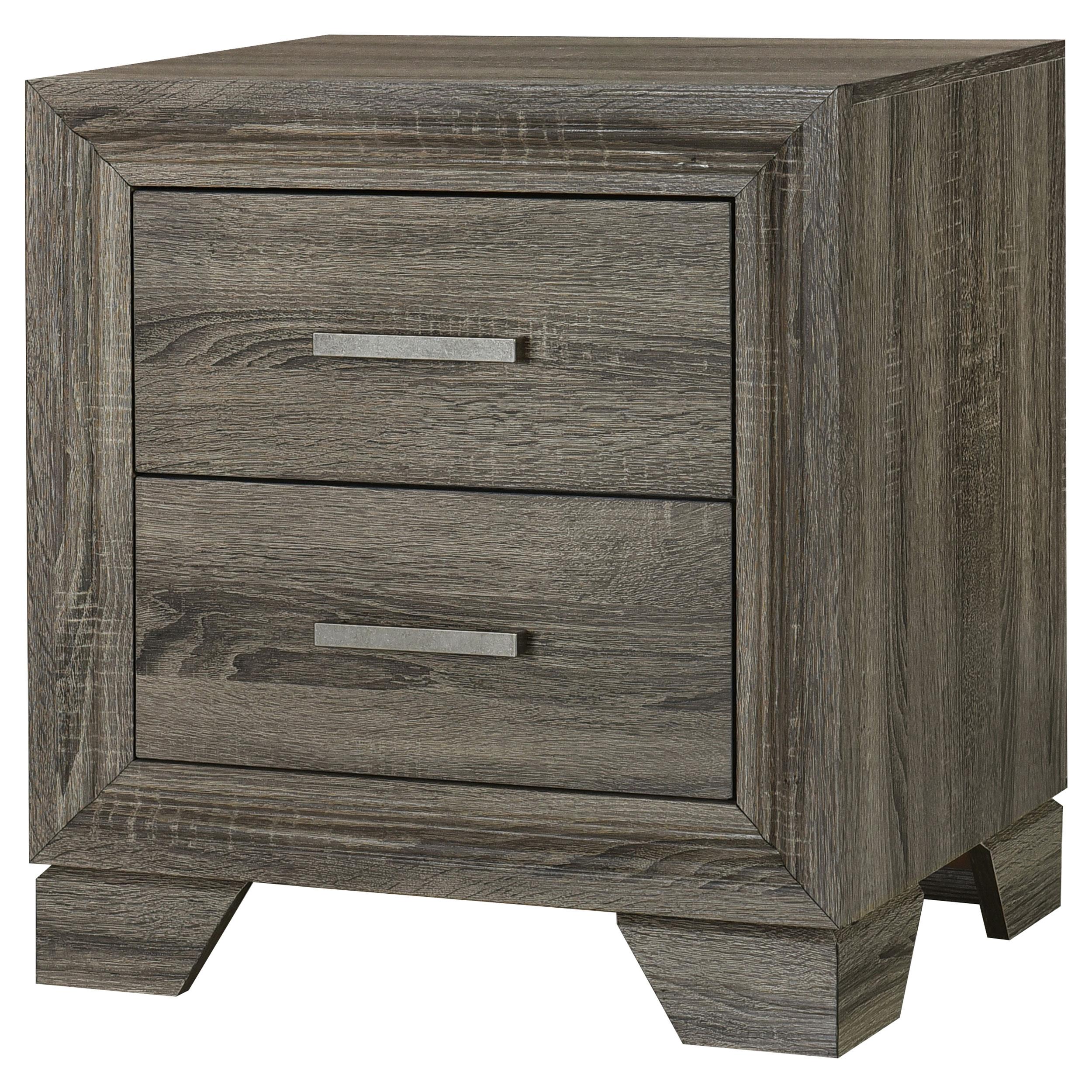 Wright 2-drawer Nightstand Bedside Table Brown Oak - 223342