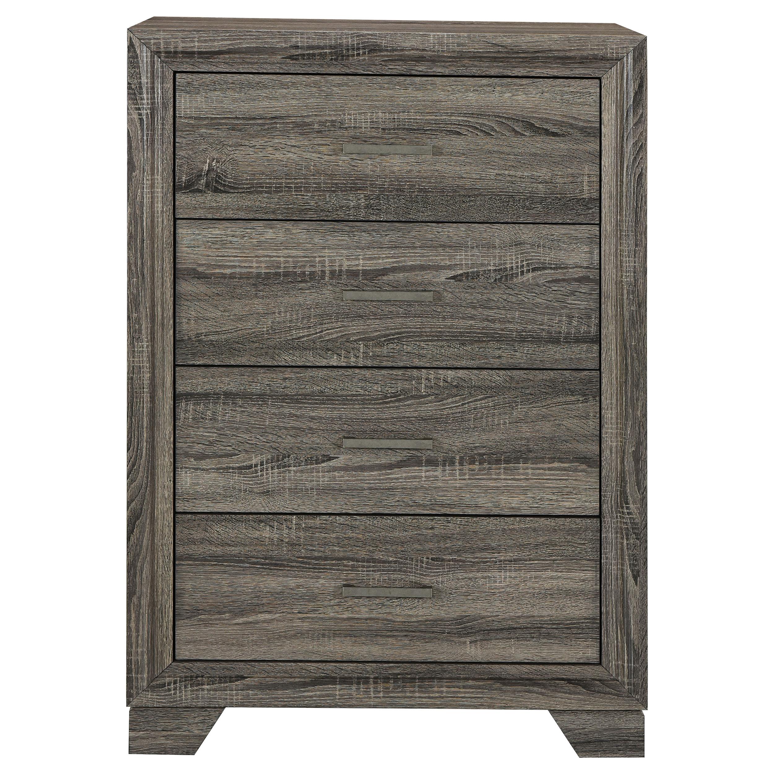 Wright 4-drawer Chest of Drawers Brown Oak - 223345