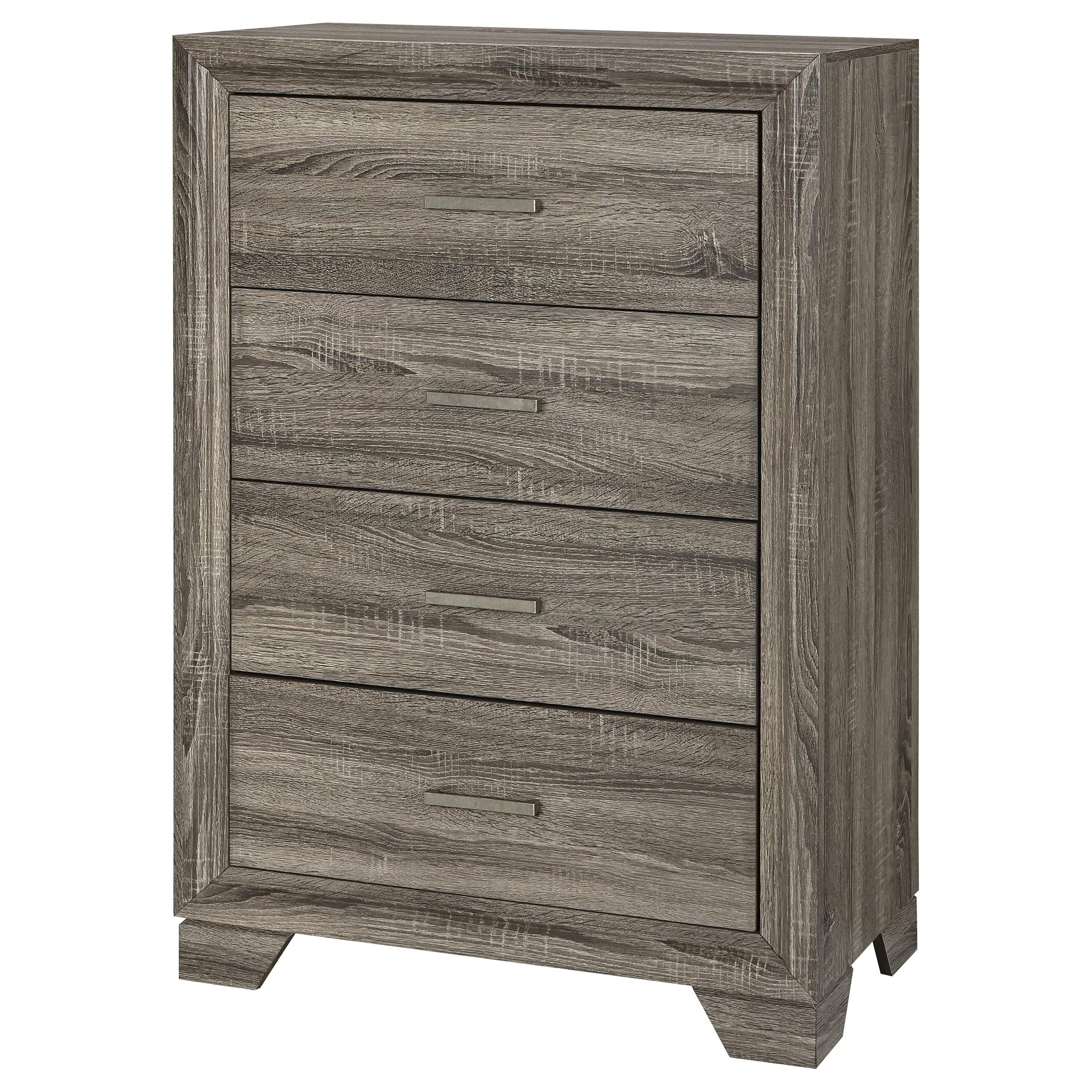 Wright 4-drawer Chest of Drawers Brown Oak - 223345