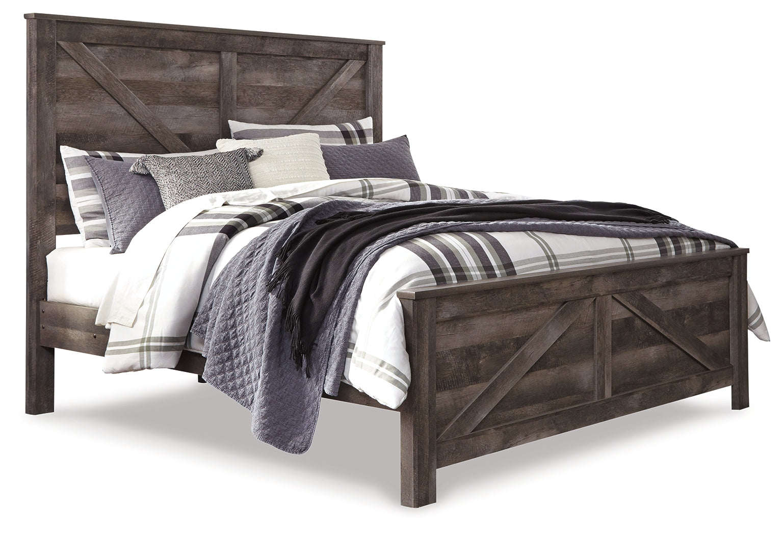 Wynnlow King Crossbuck Panel Bed with Dresser in Gray - PKG000722