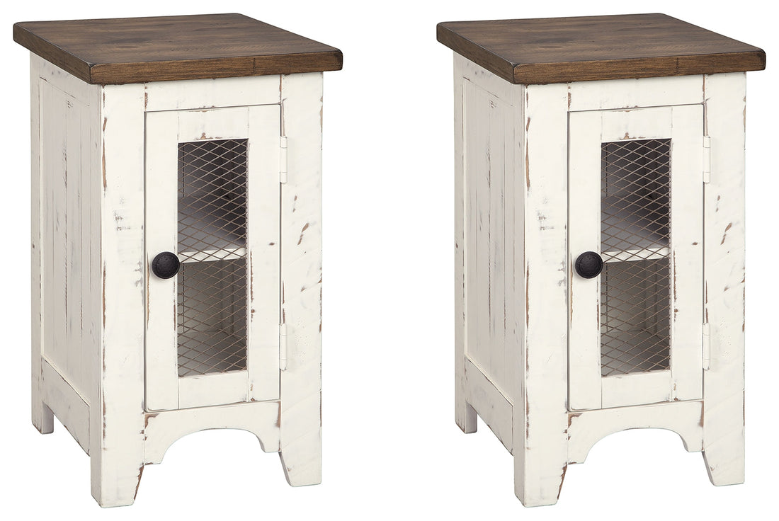 Wystfield 2 End Tables in White/Brown - PKG008453