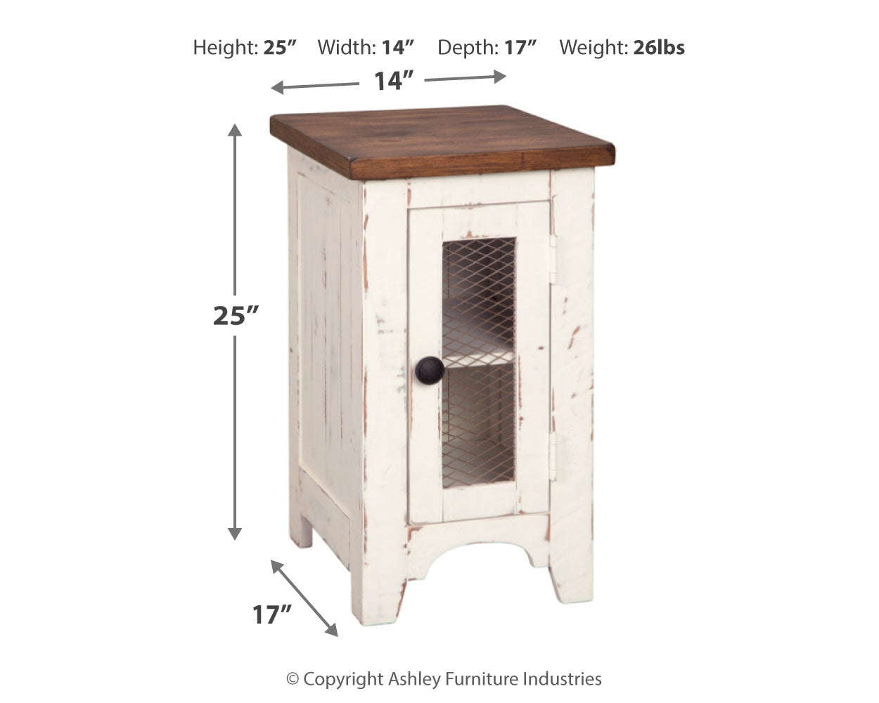 Wystfield 2 End Tables in White/Brown - PKG008453