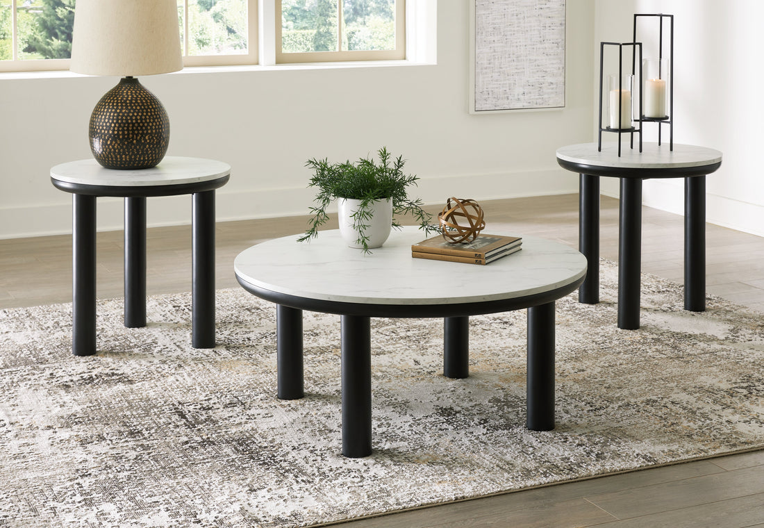Xandrum Black/White Table (Set of 3) - T159-13 - Bien Home Furniture & Electronics