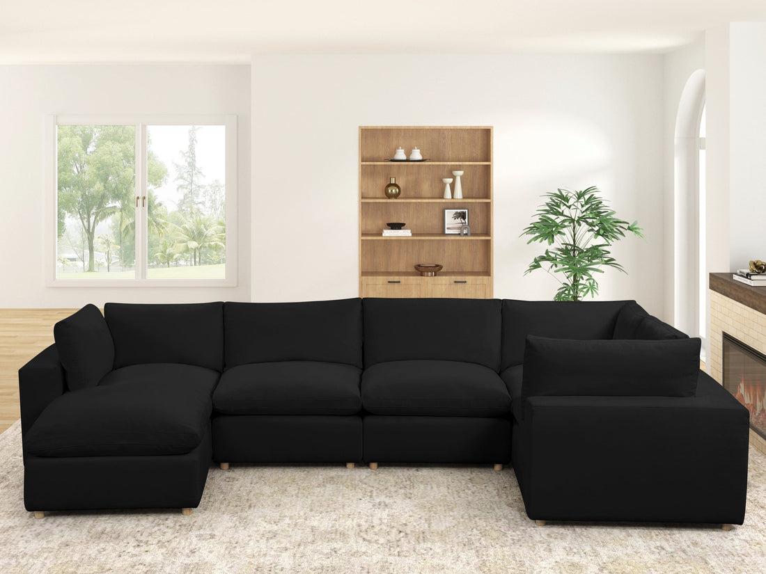 XLCLOUD BLACK2 Sectional + Ottoman Set - XLCLOUD BLACK2