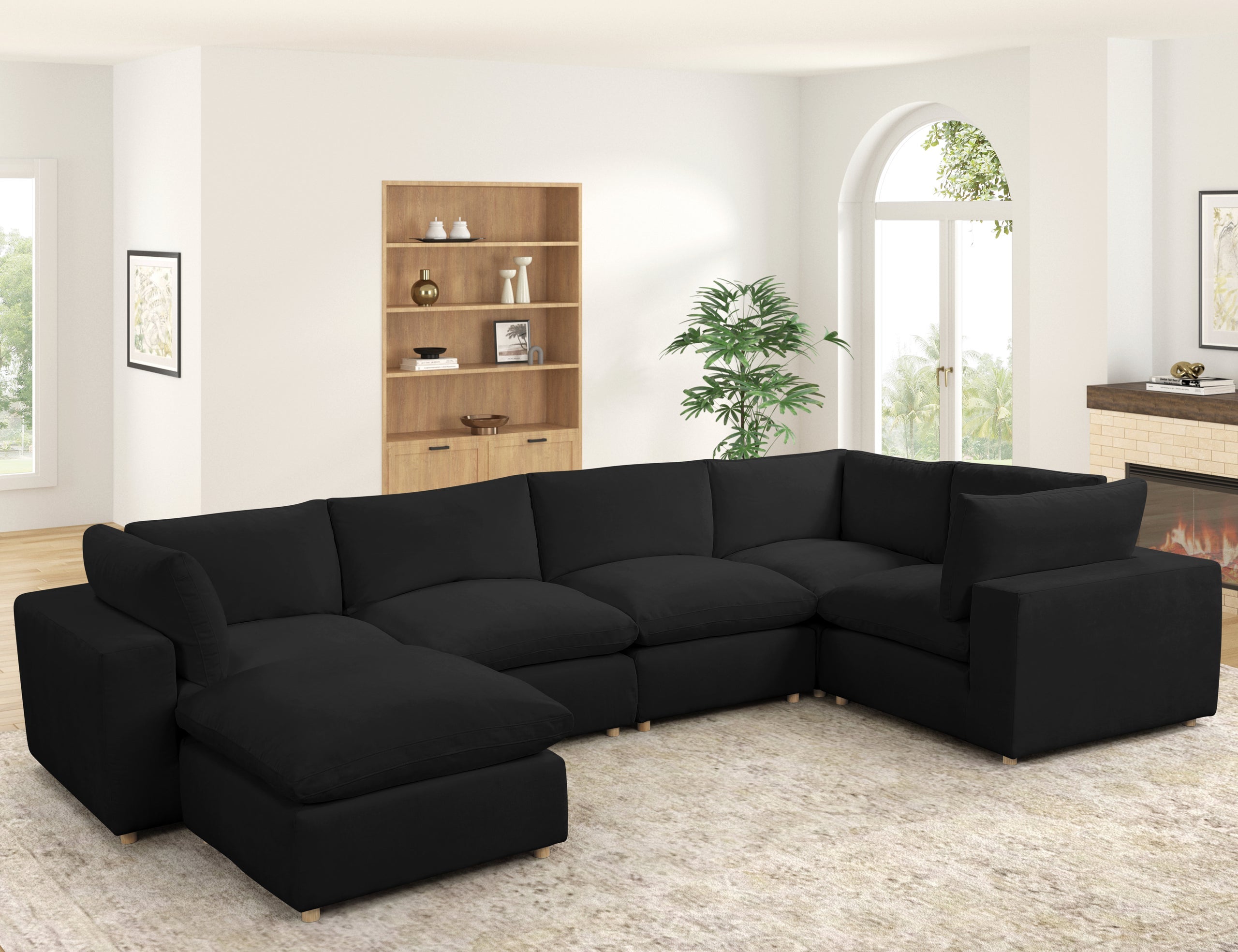 XLCLOUD BLACK2 Sectional + Ottoman Set - XLCLOUD BLACK2