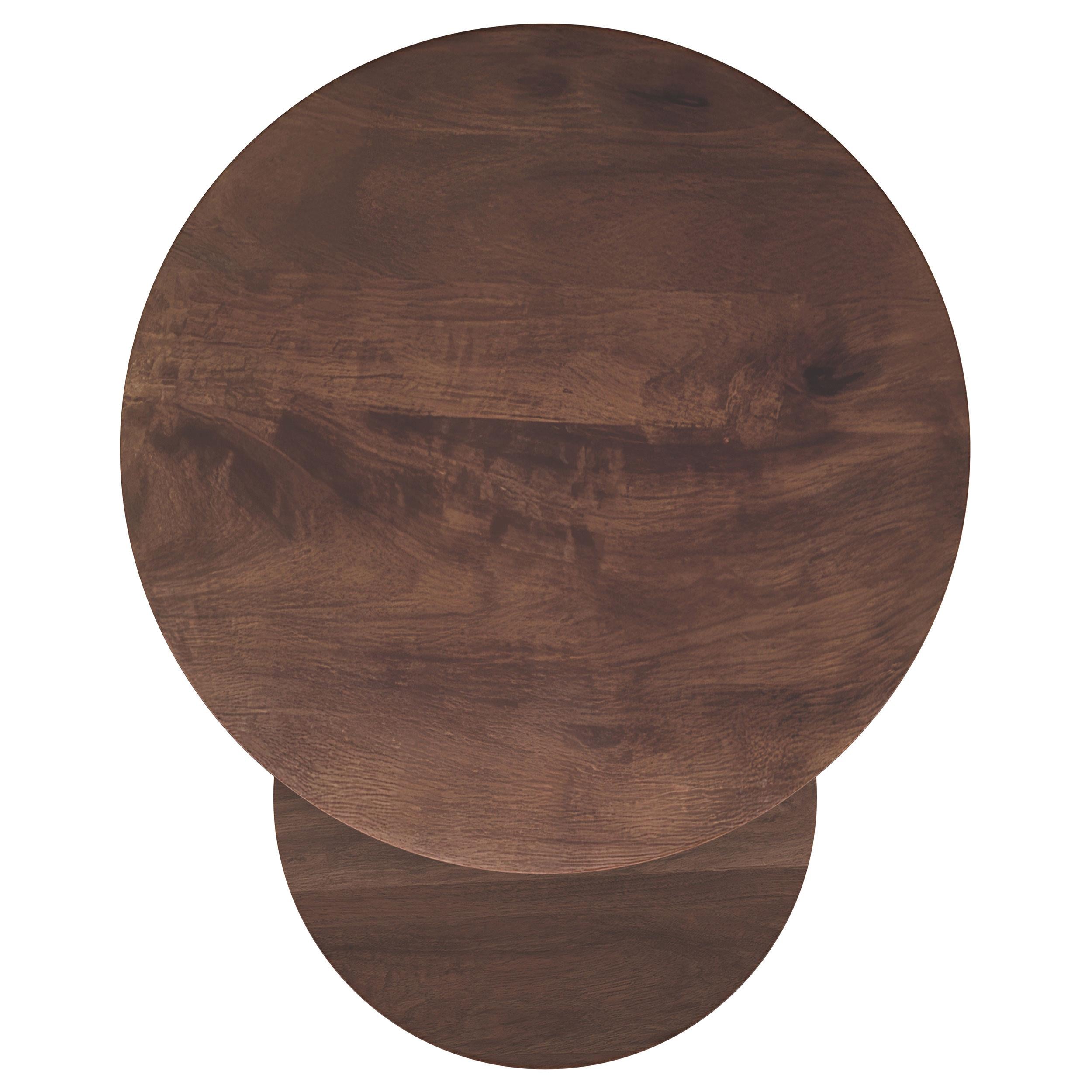 Yency 2-piece Solid Wood Round Nesting Table Mango Brown - 930330