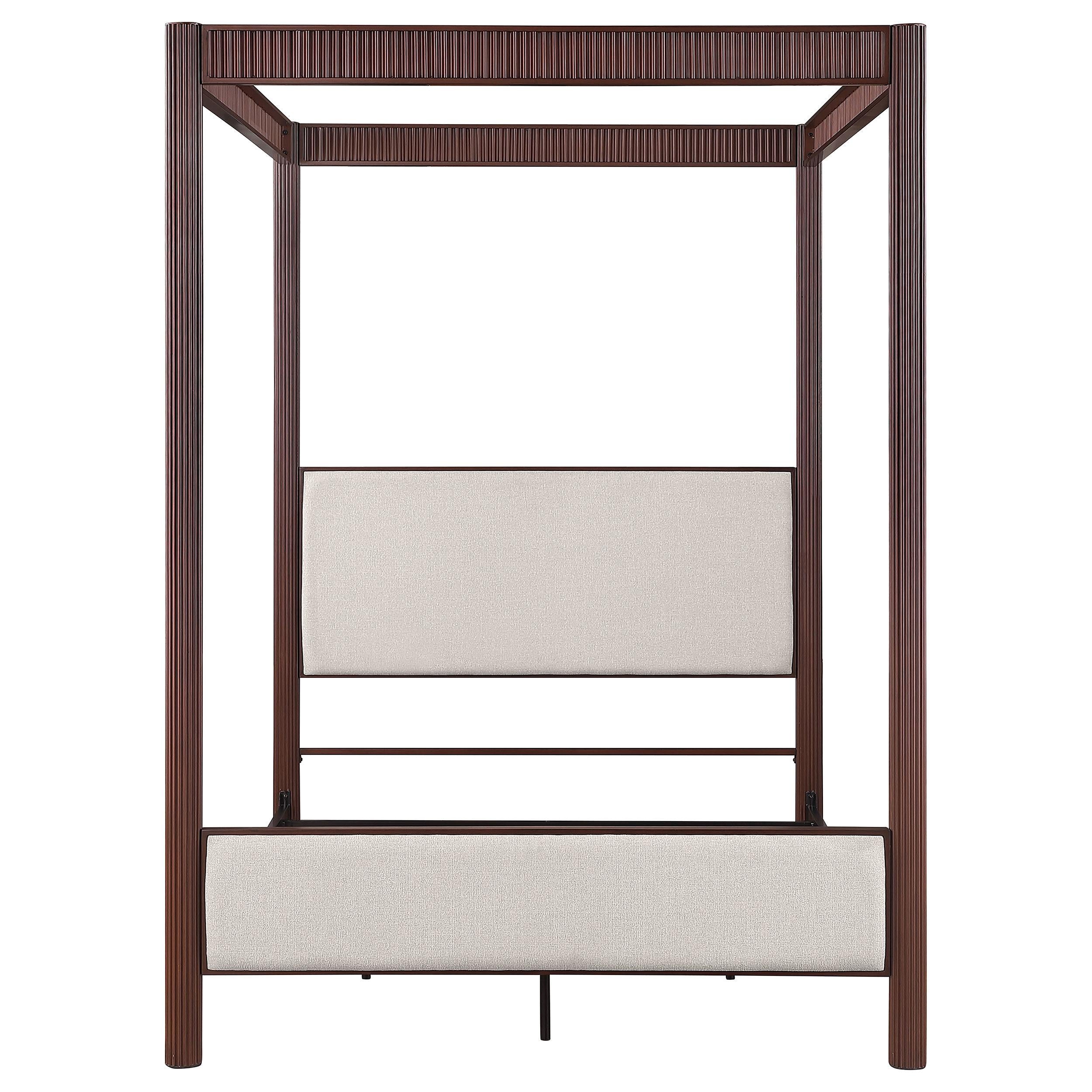 Zimmerleee 89-inch Metal Queen Canopy Bed Rust Brown - 360331Q