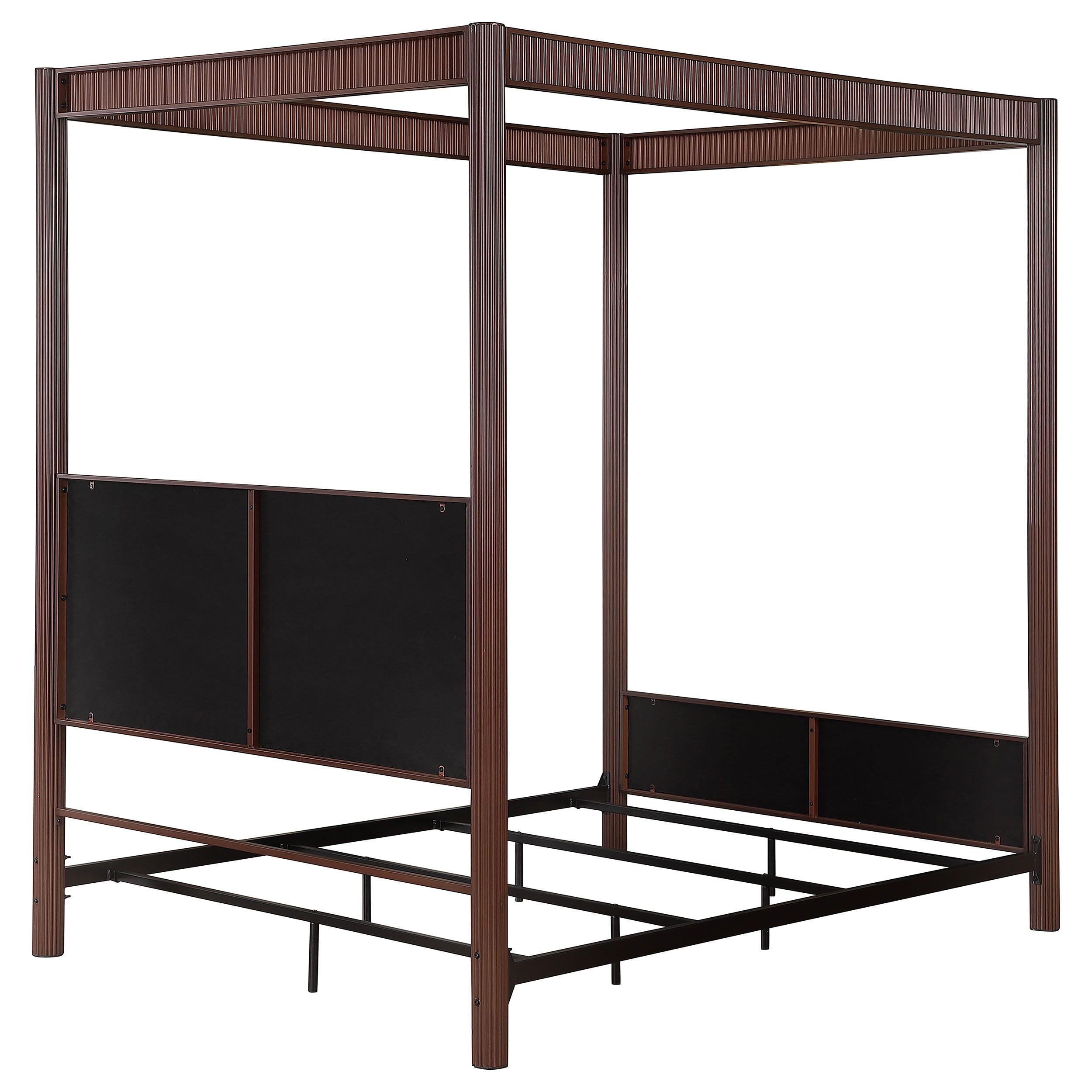 Zimmerleee 89-inch Metal Queen Canopy Bed Rust Brown - 360331Q