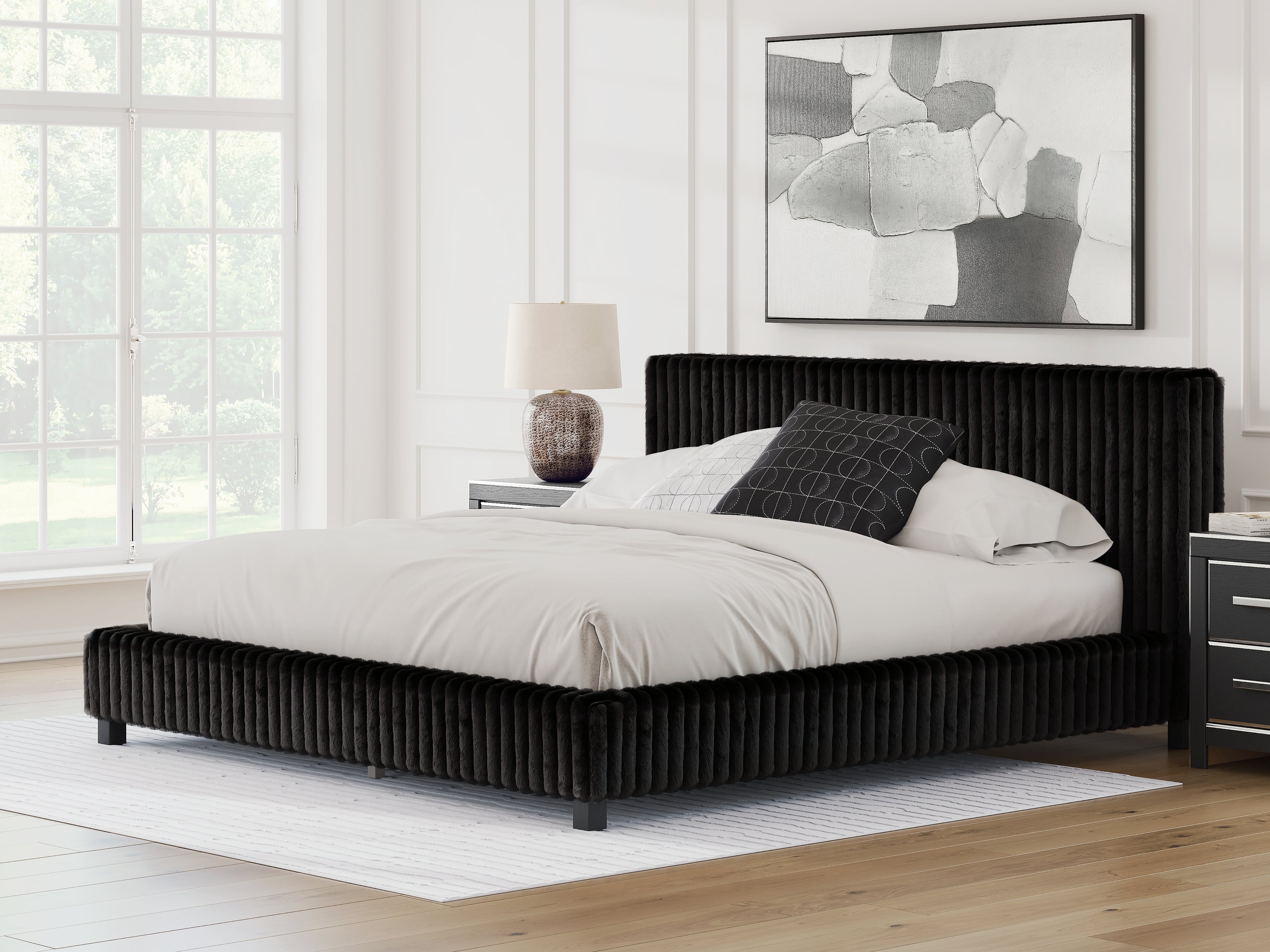Zuraleus Black King Upholstered Bed - PCB3380B13