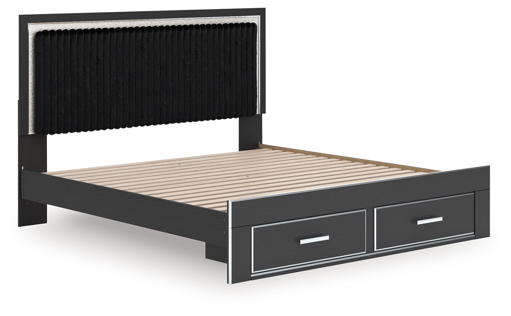 Zuraleus Black King Upholstered Panel Storage Bed - PCB3380B11
