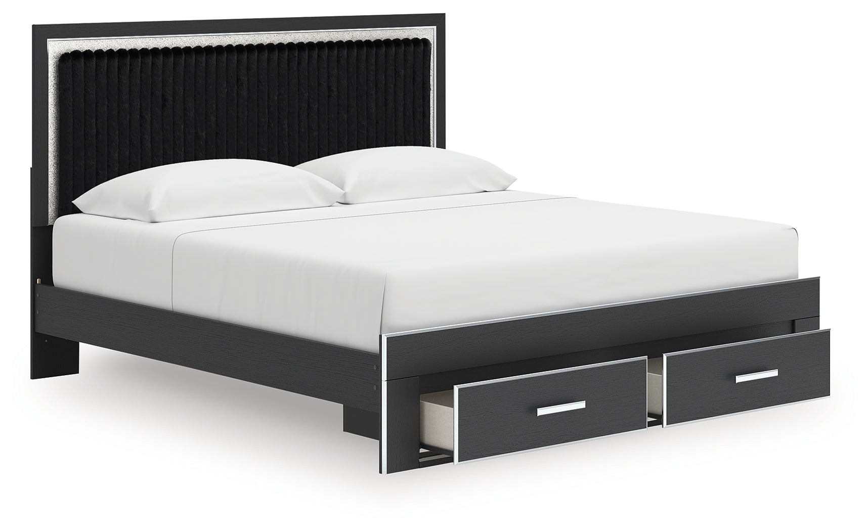 Zuraleus Black King Upholstered Panel Storage Bed - PCB3380B11