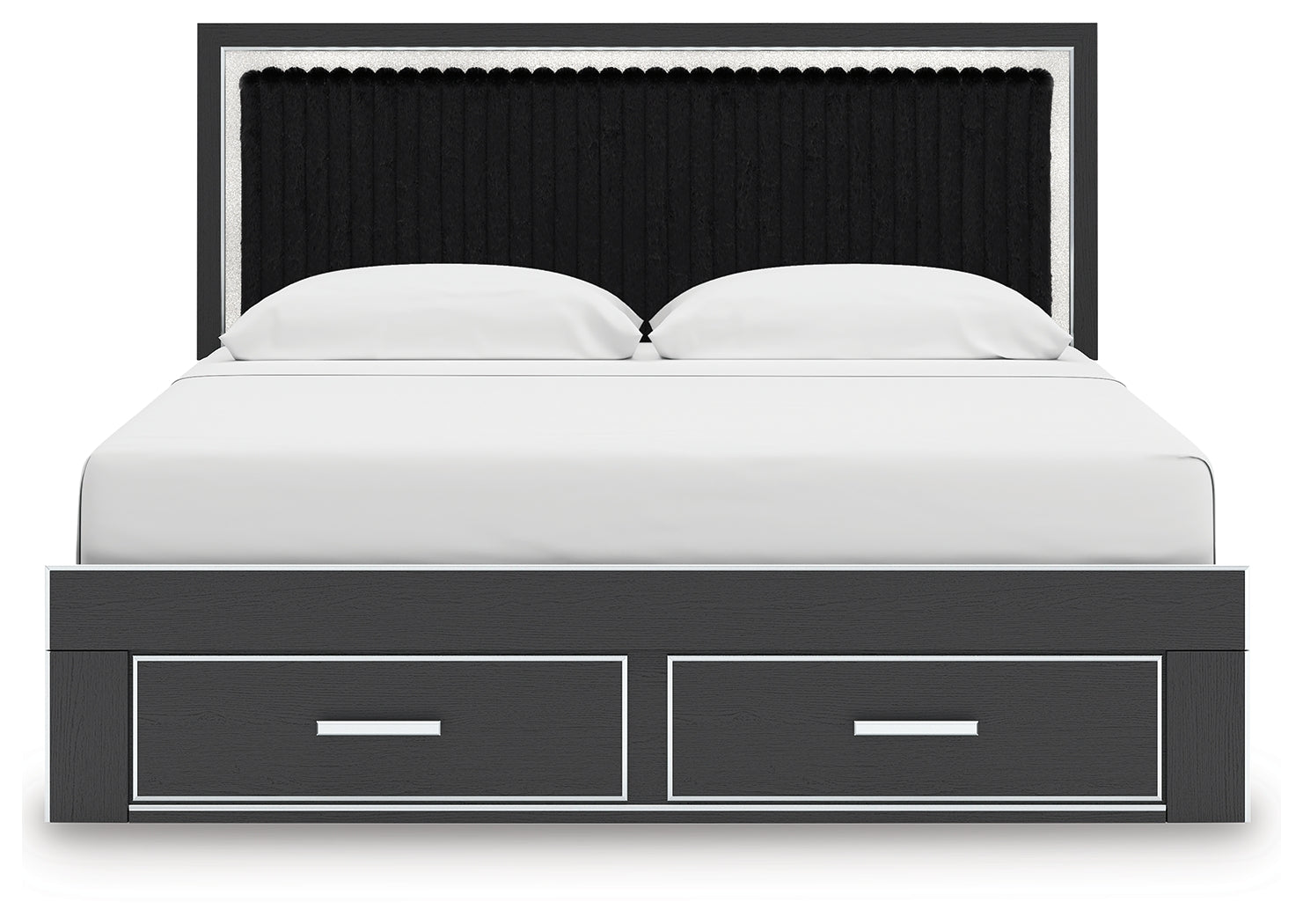 Zuraleus Black King Upholstered Panel Storage Bed - PCB3380B11