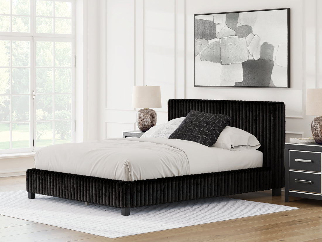 Zuraleus Black Queen Upholstered Bed - PCB3380B8