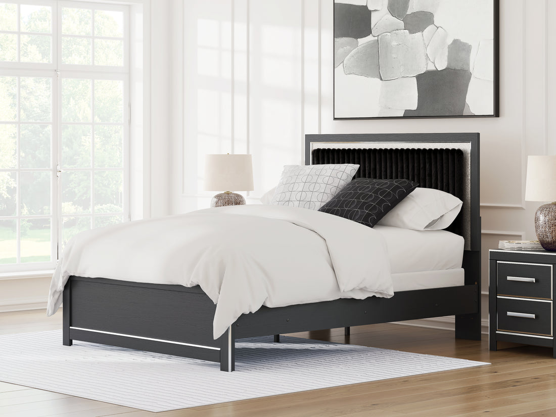 Zuraleus Black Queen Upholstered Panel Bed - PCB3380B6