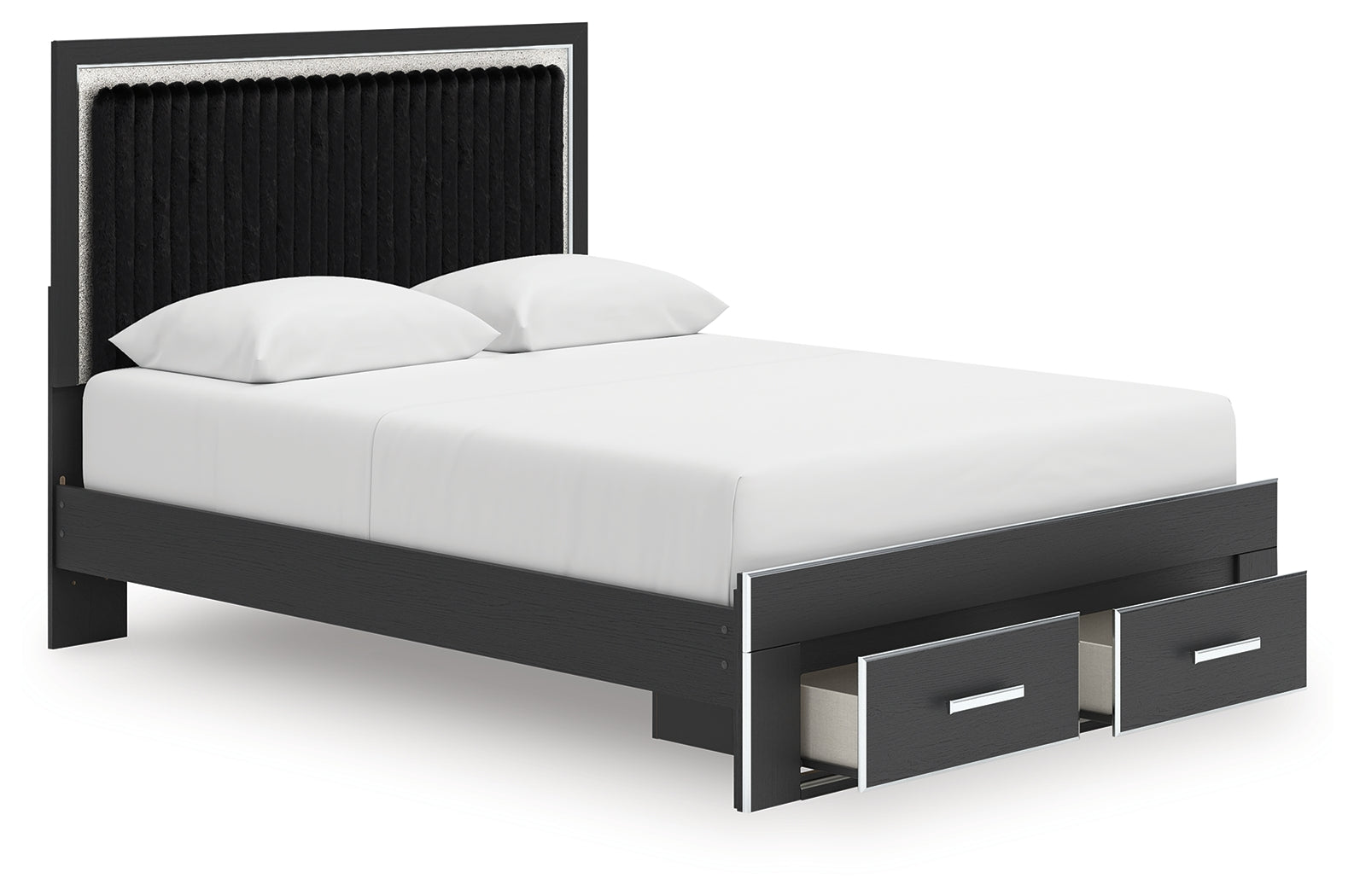 Zuraleus Black Queen Upholstered Panel Storage Bed - PCB3380B4