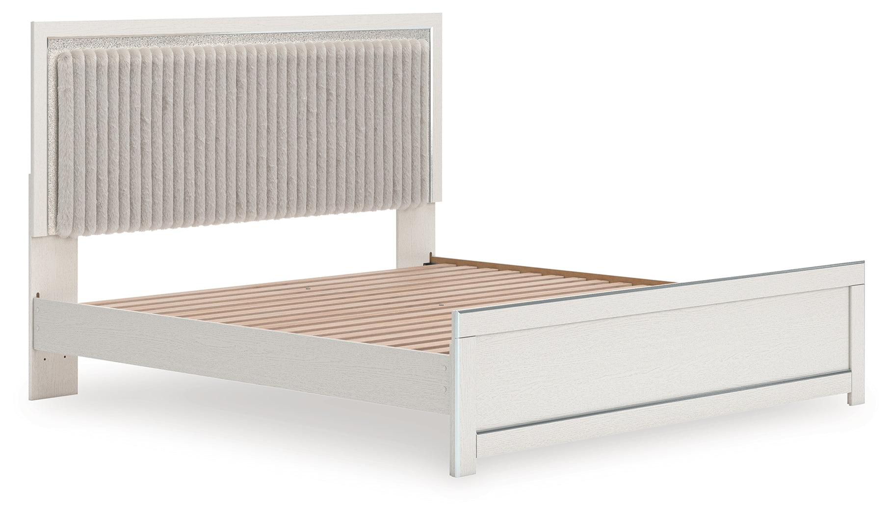 Zuraleus White King Upholstered Panel Bed - PCB3381B8