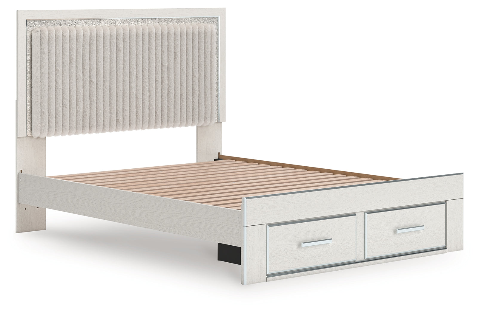 Zuraleus White Queen Upholstered Panel Storage Bed - PCB3381B4