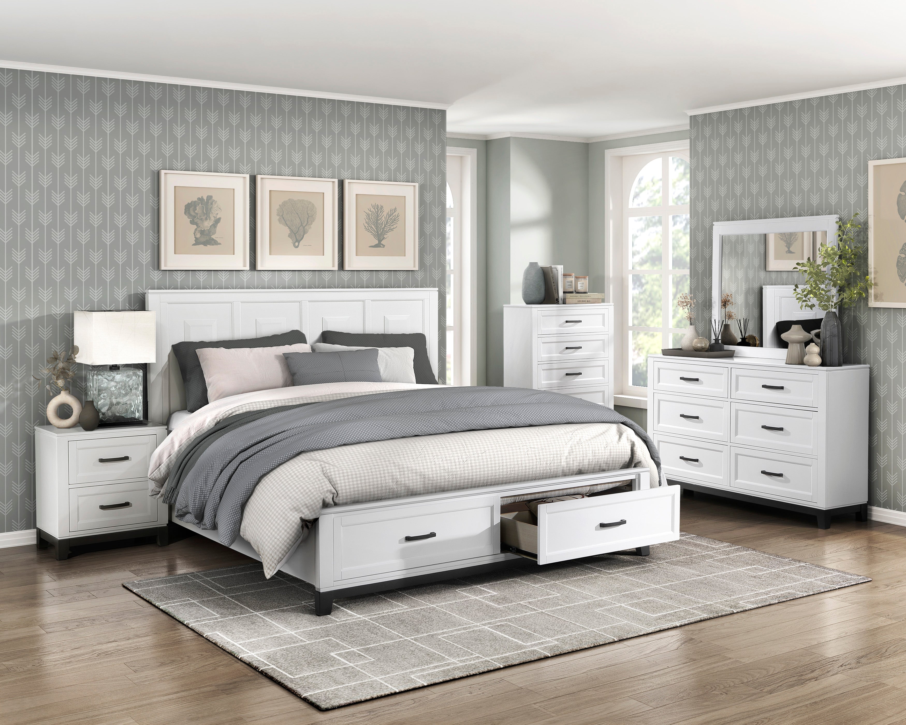 1450WHK-1EK* (3) Eastern King Platform Bed with Footboard Storage - 1450WHK-1EK* - Bien Home Furniture & Electronics