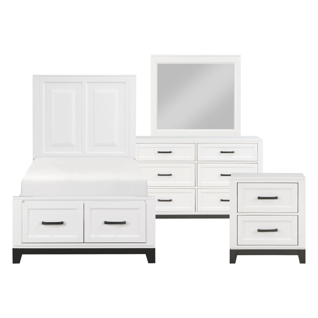1450WHT-1*4 4pc Set (TB+NS+DR+MR) - 1450WHT-1*4 - Bien Home Furniture & Electronics