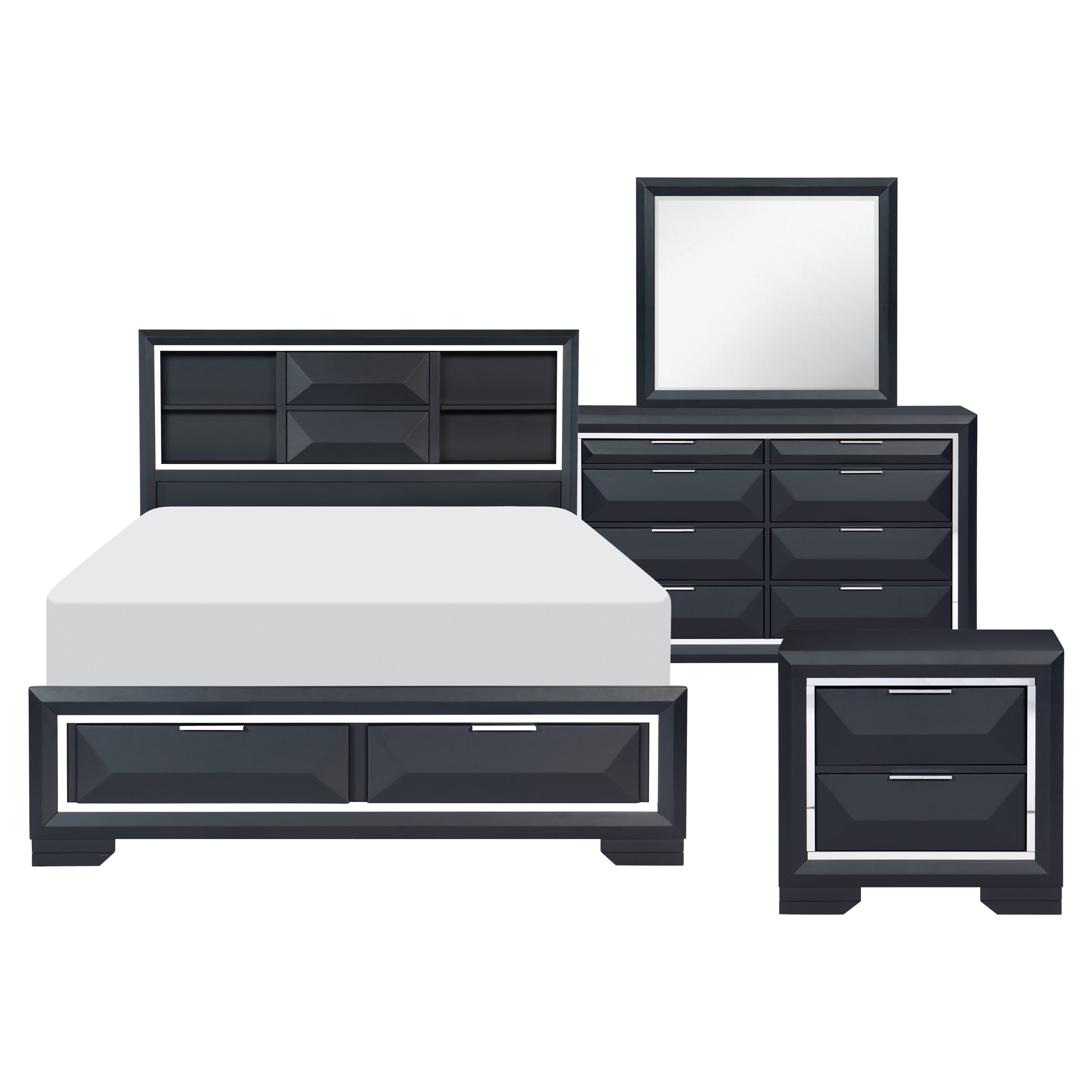 1553-1*4 4pc Set (QB+NS+DR+MR) - 1553-1*4 - Bien Home Furniture & Electronics