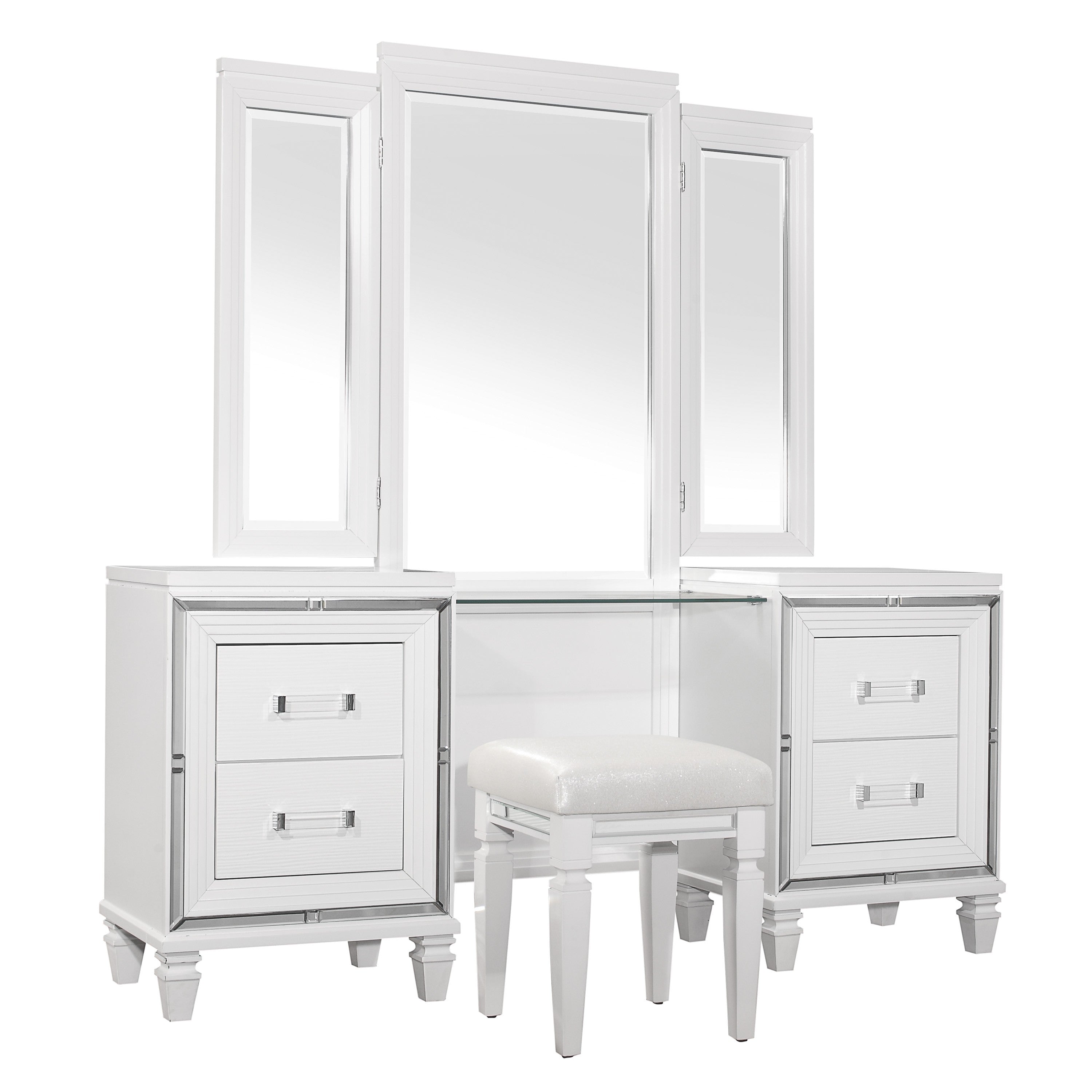 1616W-15* (3) Vanity Dresser with Mirror - 1616W-15* - Bien Home Furniture & Electronics