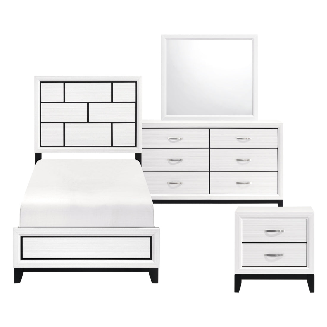 1645WHT-1*4 4pc Set (TB+NS+DR+MR) - 1645WHT-1*4 - Bien Home Furniture & Electronics