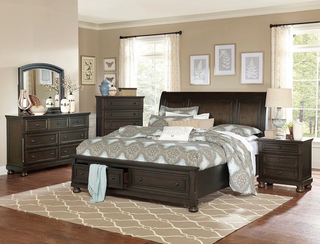1718GY-1* (3)Queen Platform Bed with Footboard Storage - 1718GY-1* - Bien Home Furniture & Electronics