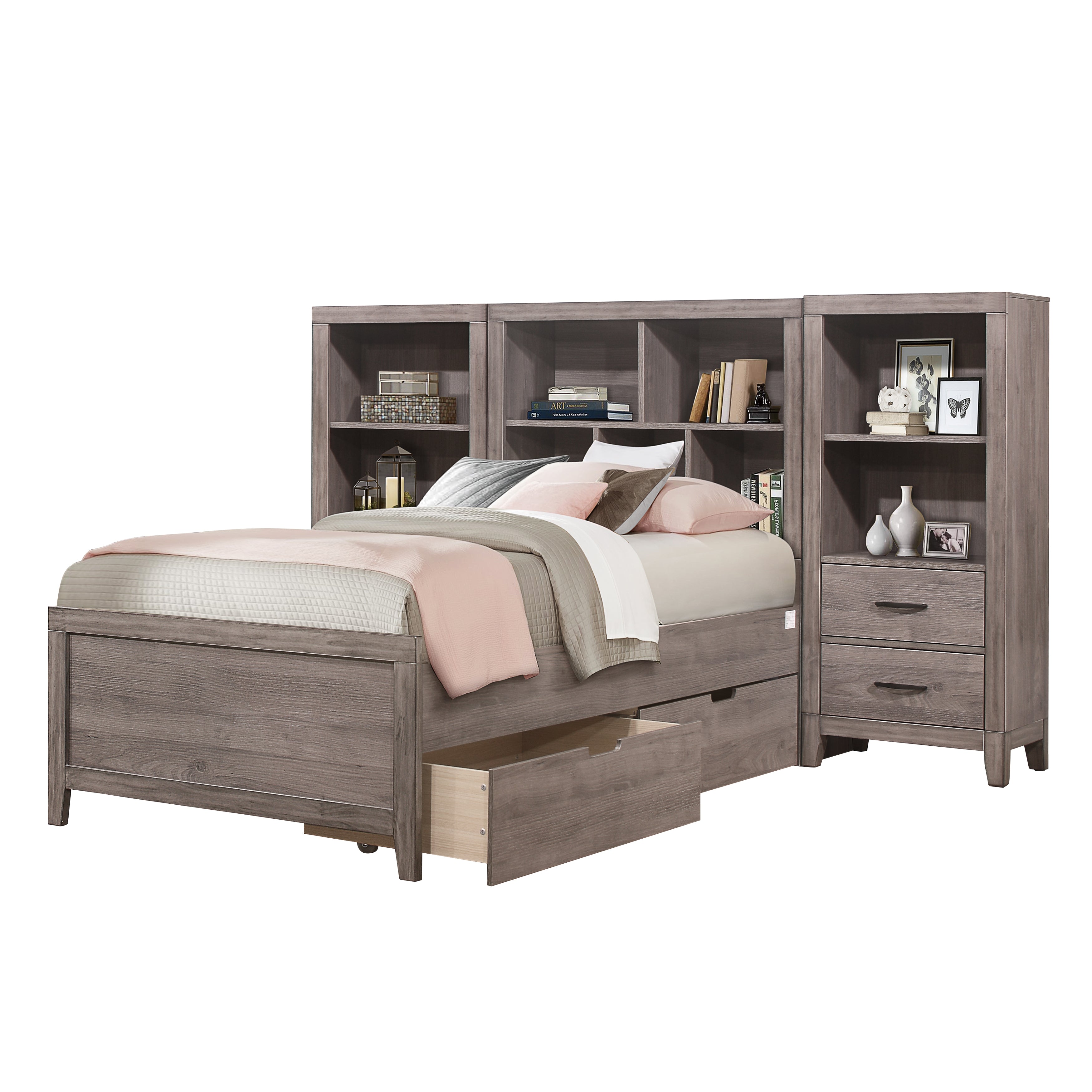 2042NBT*WBT 4pc Set Twin Wall Bed with Toy Boxes (TB+2PNS+TFT) - 2042NBT*WBT - Bien Home Furniture & Electronics