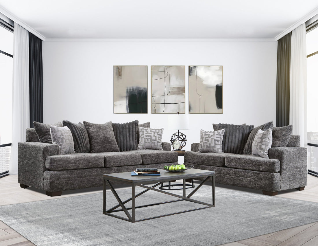 2675-07 CHARCOAL Sofa & Loveseat Set - 2675-07 CHARCOAL - Bien Home Furniture & Electronics