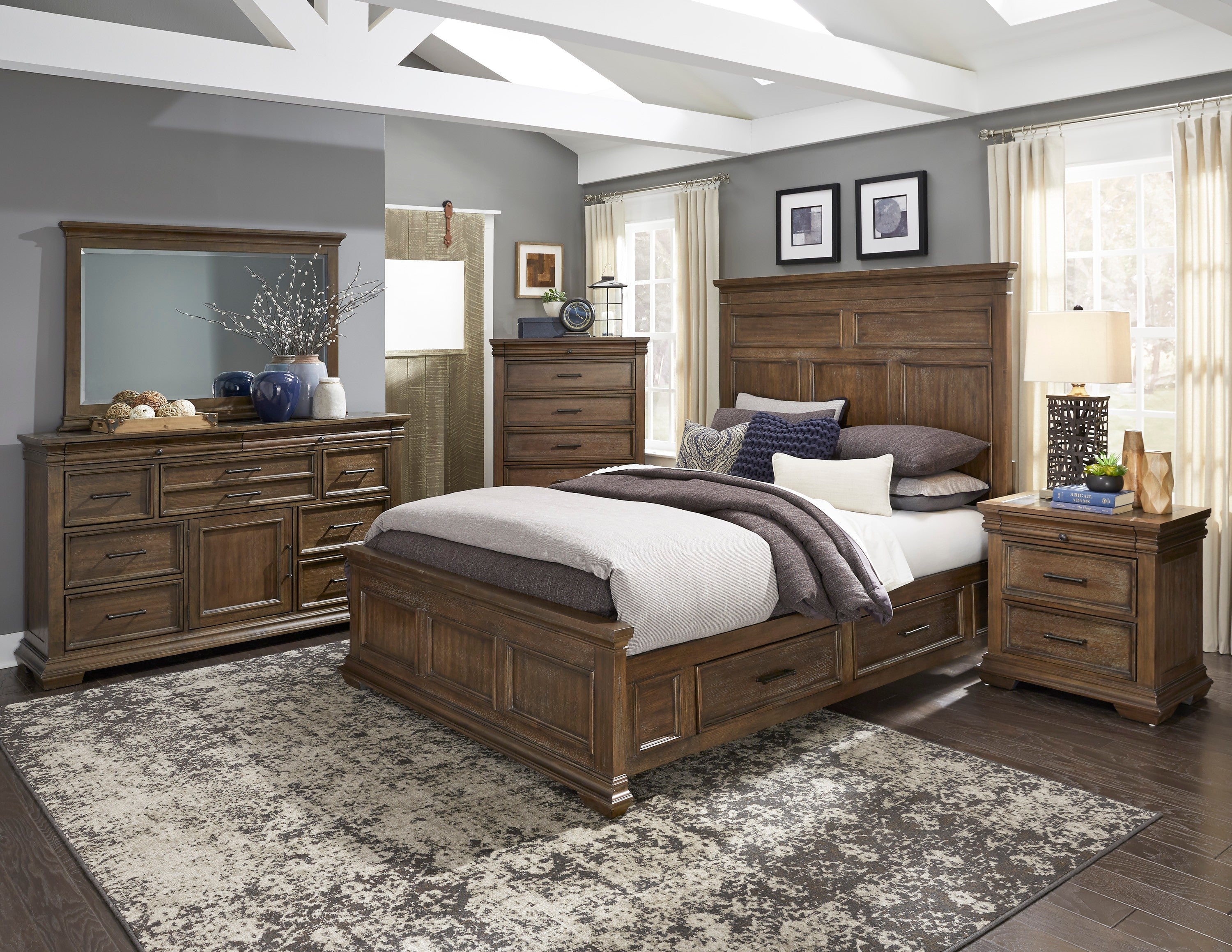 292B-1* (4)Queen Platform Bed with Rails Storage - 292B-1* - Bien Home Furniture & Electronics