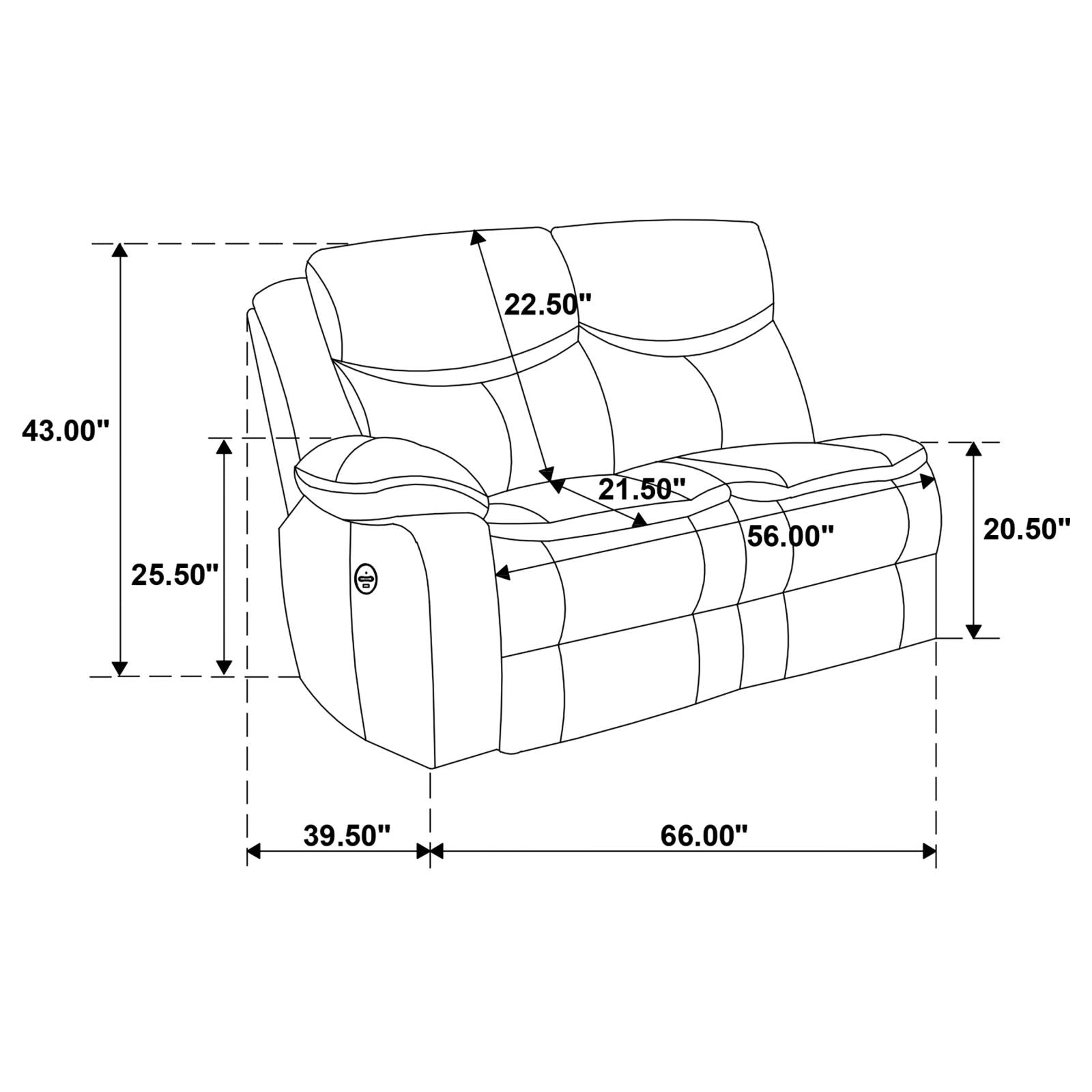 3 PC POWER SECTIONAL - 610200P - Bien Home Furniture & Electronics