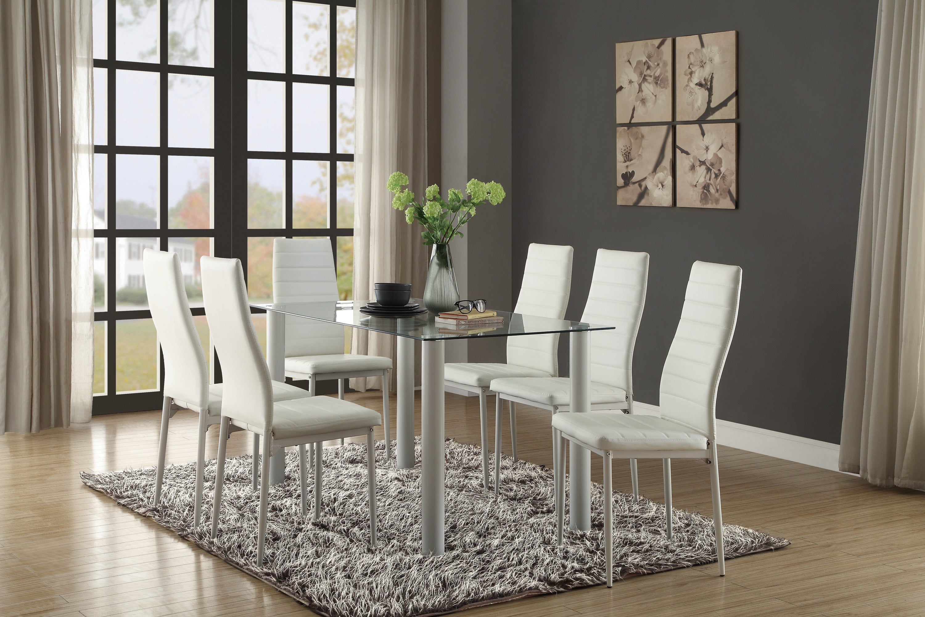 5538W* (2)Dining Table, Glass Top - 5538W* - Bien Home Furniture & Electronics