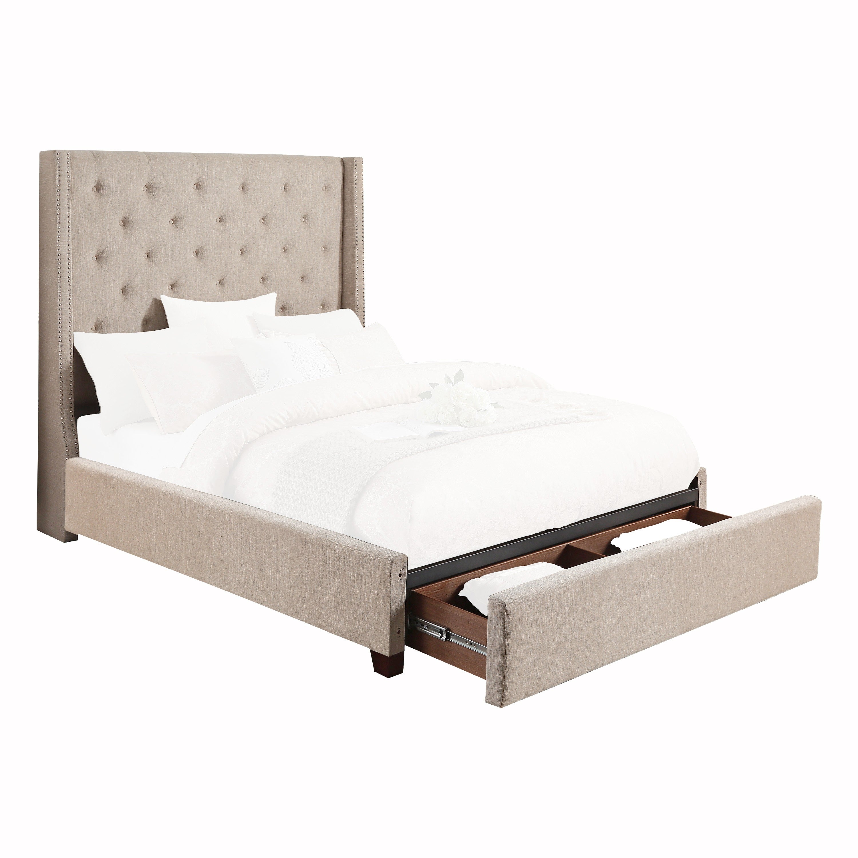 5877FBE-1DW* (3)Full Bed Platform Bed with Storage Footboard - 5877FBE-1DW* - Bien Home Furniture & Electronics