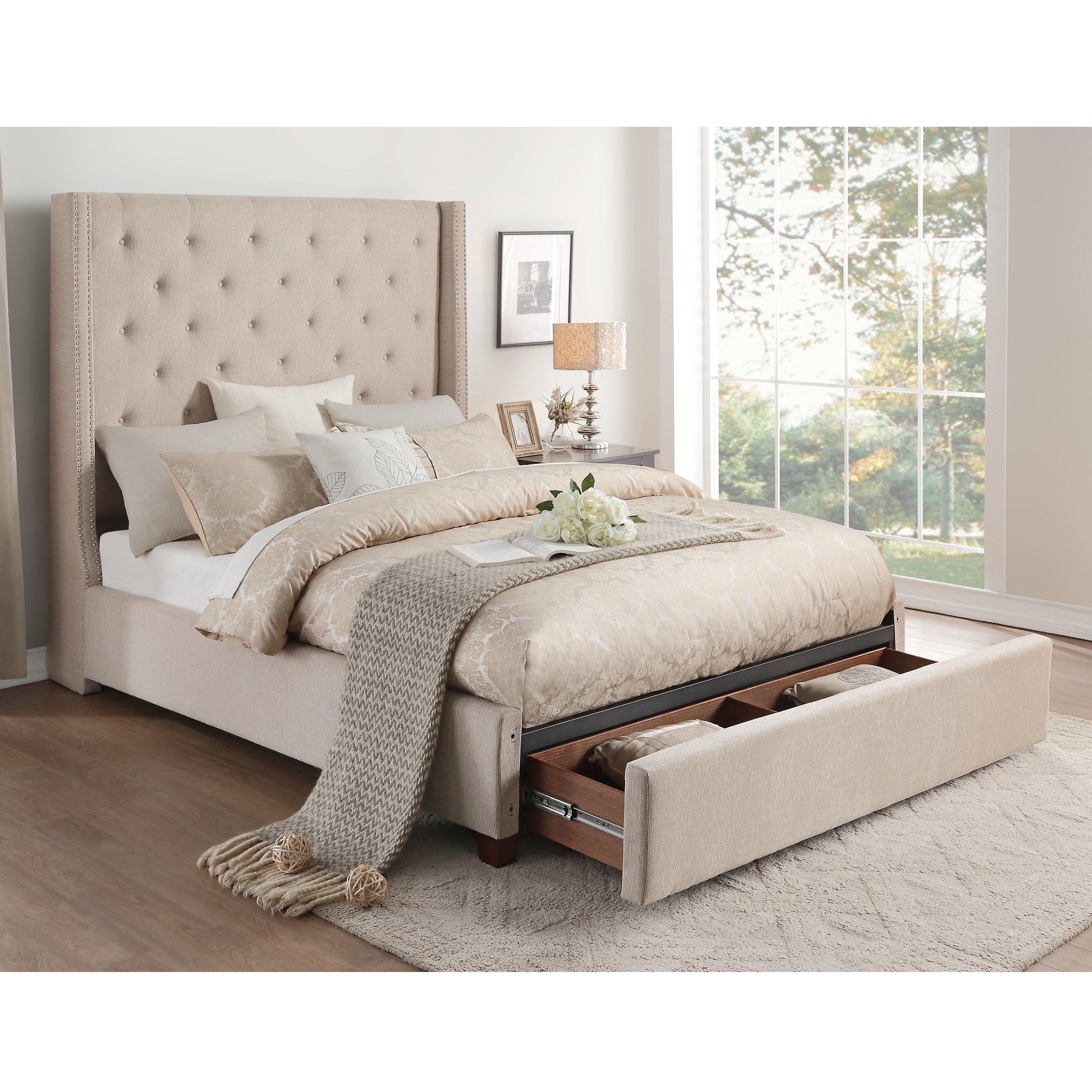 5877FBE-1DW* (3)Full Bed Platform Bed with Storage Footboard - 5877FBE-1DW* - Bien Home Furniture & Electronics