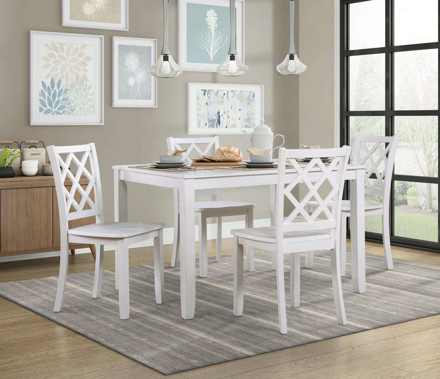 5892WT 5-Piece Pack Dinette Set - 5892WT - Bien Home Furniture & Electronics