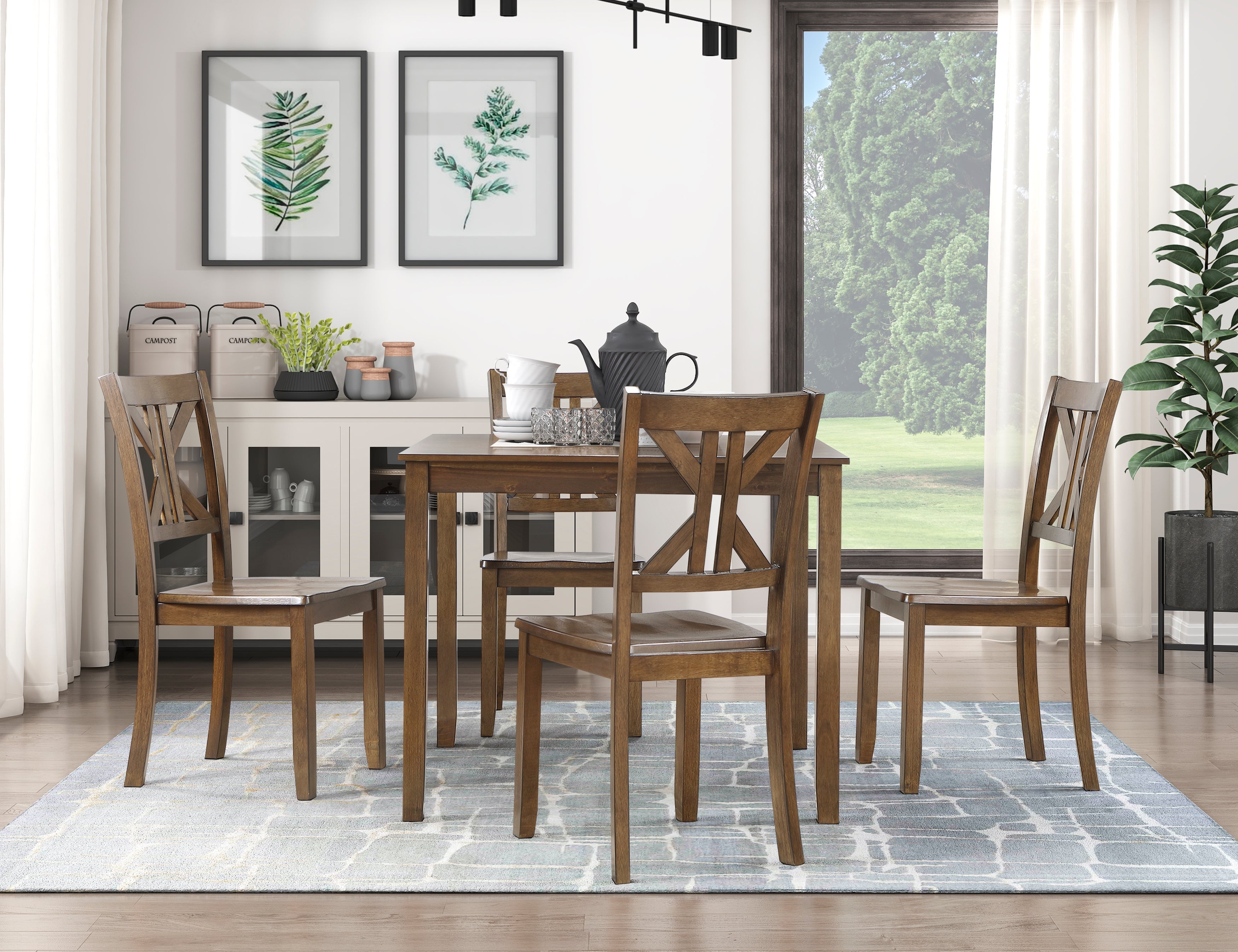 5907CH-5P 5-Piece Pack Dinette Set - 5907CH-5P - Bien Home Furniture & Electronics