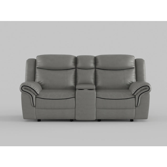 8206BRW-2 Double Glider Reclining Loveseat with Center Console, Receptacles and USB Ports - 8206BRW-2 - Bien Home Furniture & Electronics