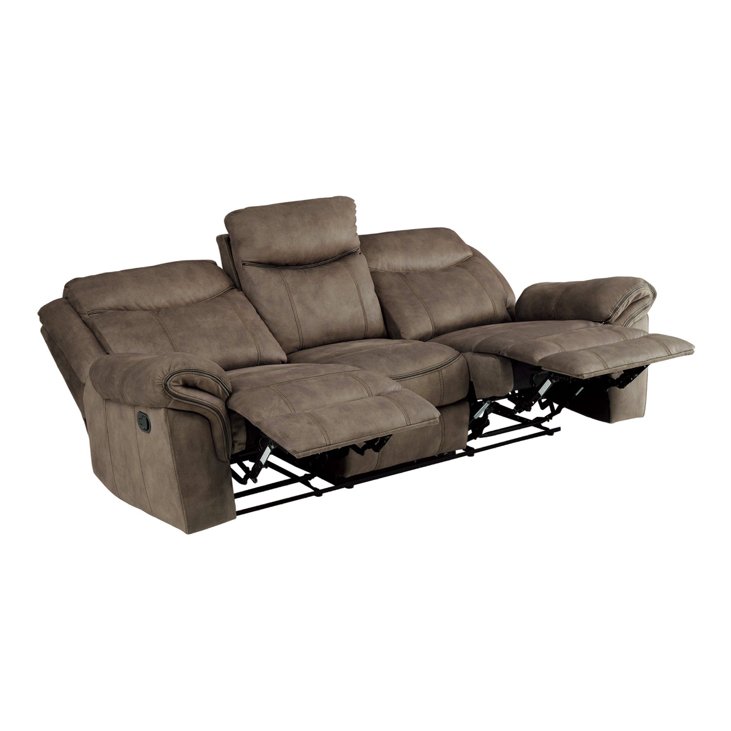 8206NF-3 Double Reclining Sofa with Center Drop-Down Cup Holders, Receptacles, Hidden Drawer and USB Ports - 8206NF-3 - Bien Home Furniture & Electronics