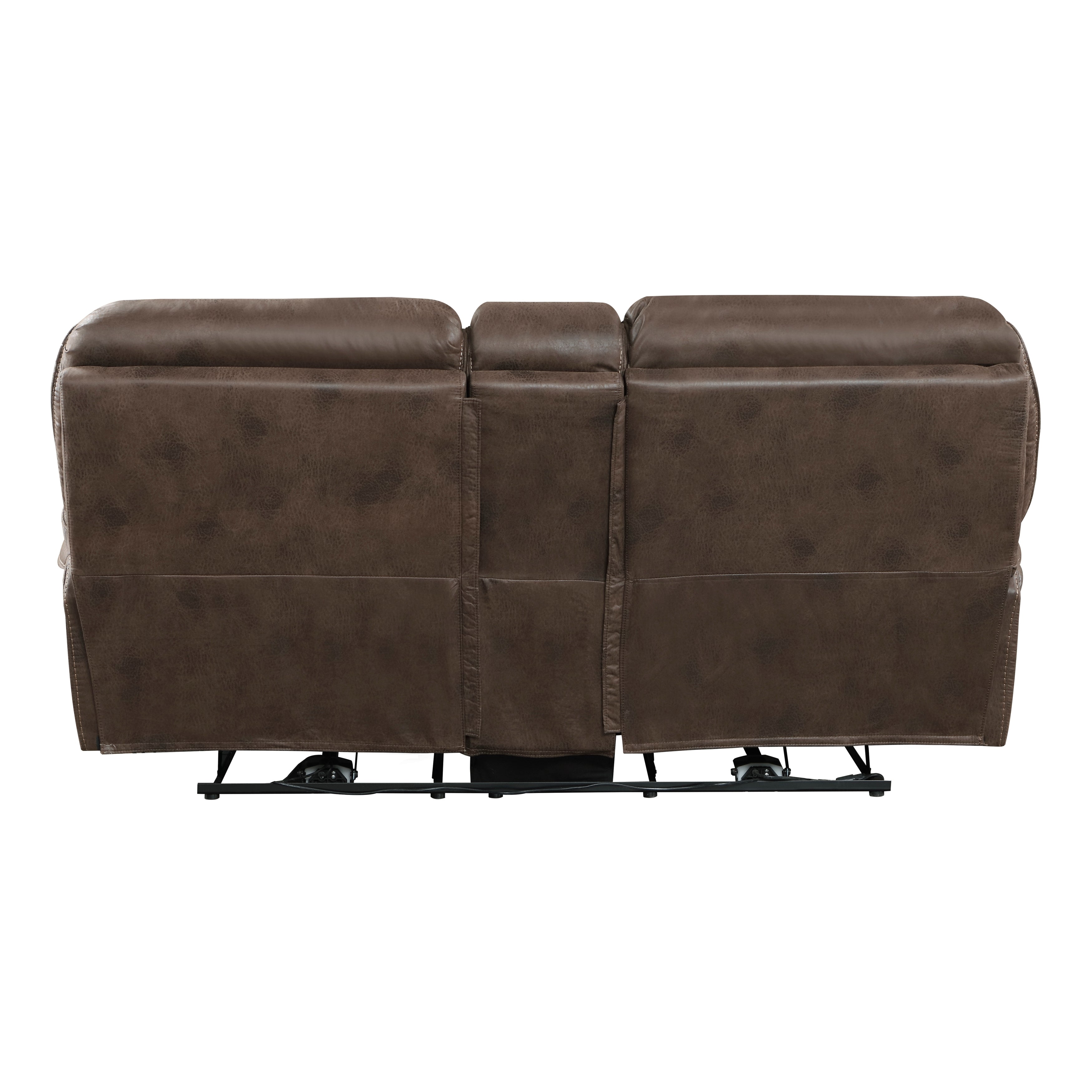 8517BRW-2PW Power Double Reclining Love Seat with Center Console - 8517BRW-2PW - Bien Home Furniture & Electronics