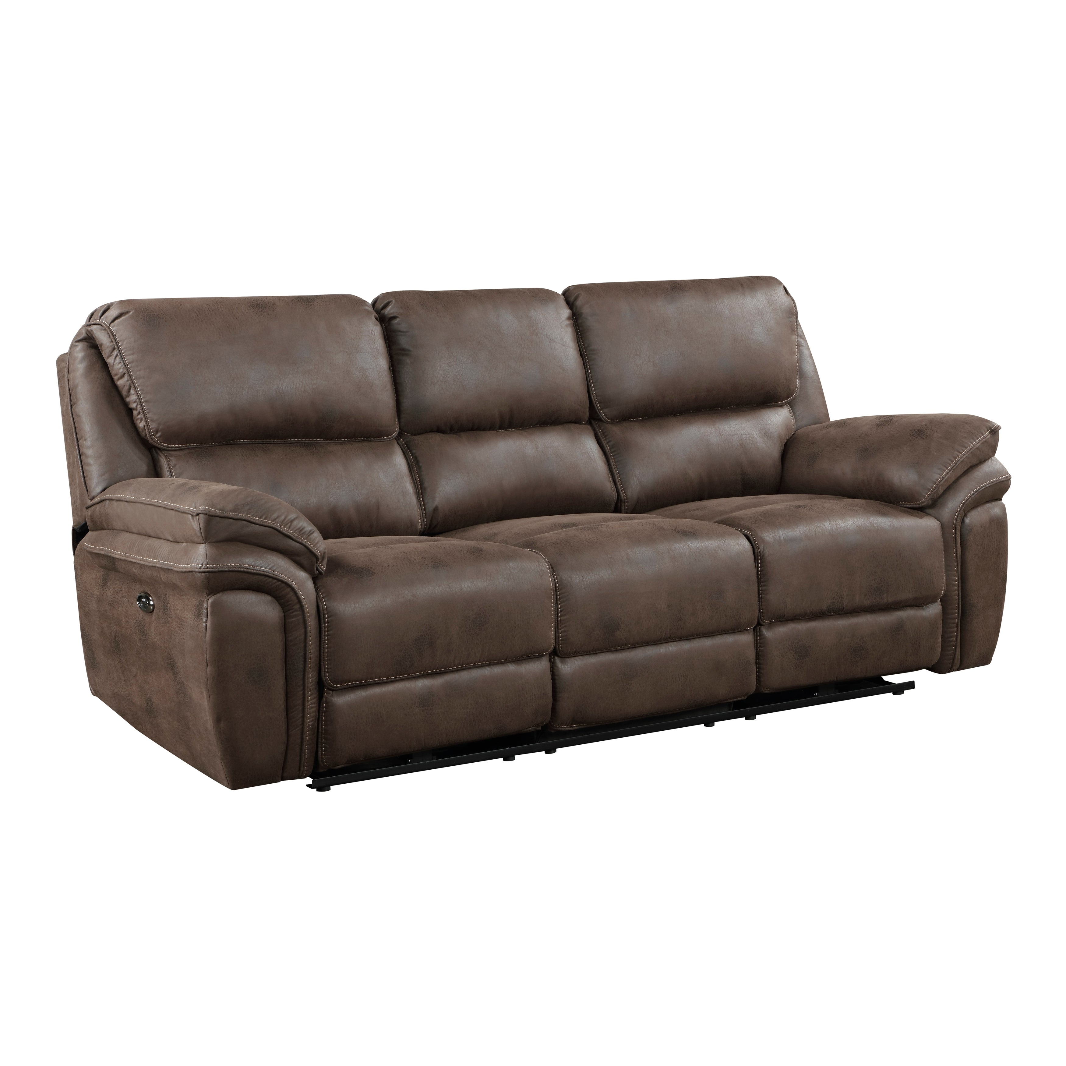 8517BRW-3PW Power Double Reclining Sofa - 8517BRW-3PW - Bien Home Furniture & Electronics