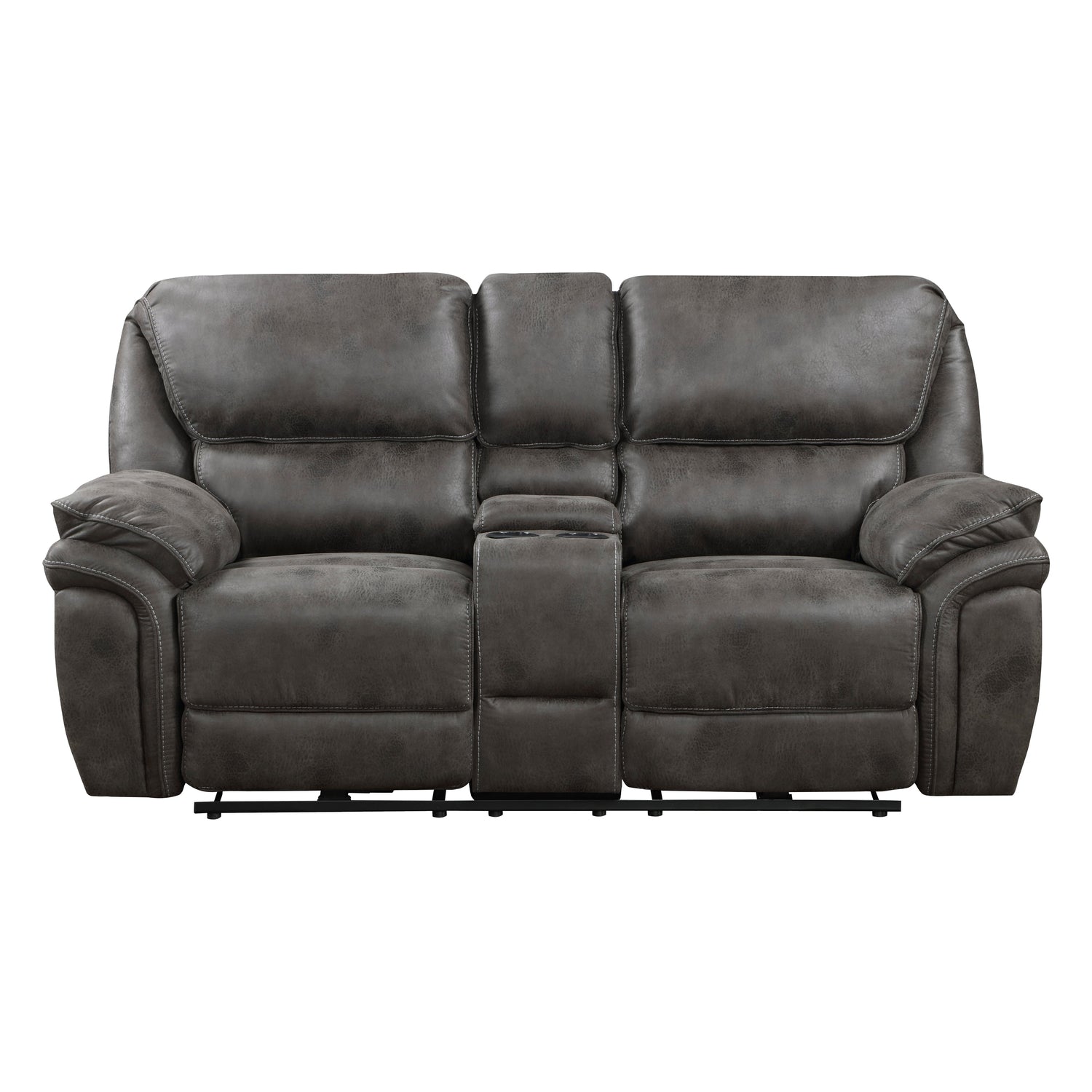 8517GRY-2PW Power Double Reclining Love Seat with Center Console - 8517GRY-2PW - Bien Home Furniture & Electronics