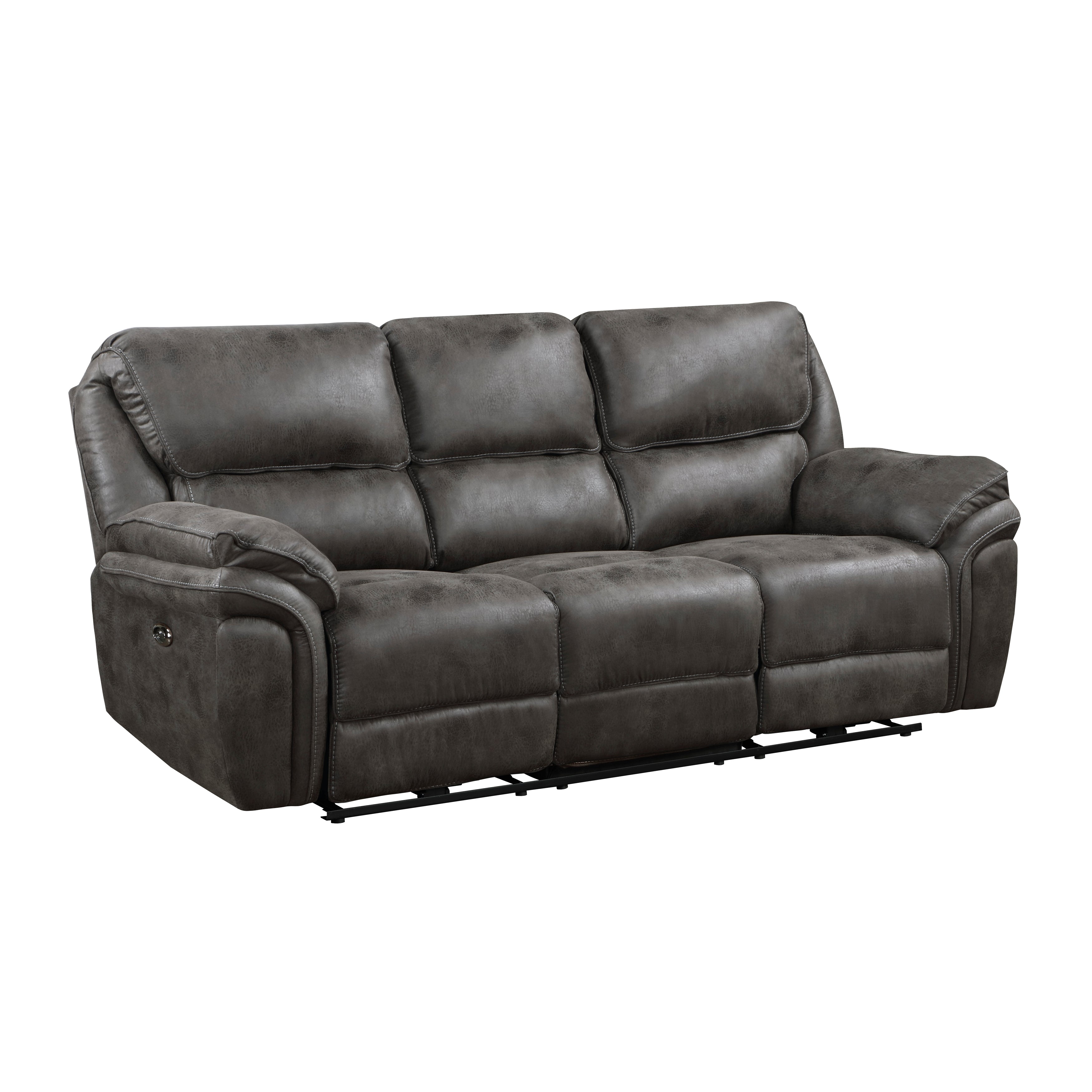 8517GRY-3PW Power Double Reclining Sofa - 8517GRY-3PW - Bien Home Furniture & Electronics