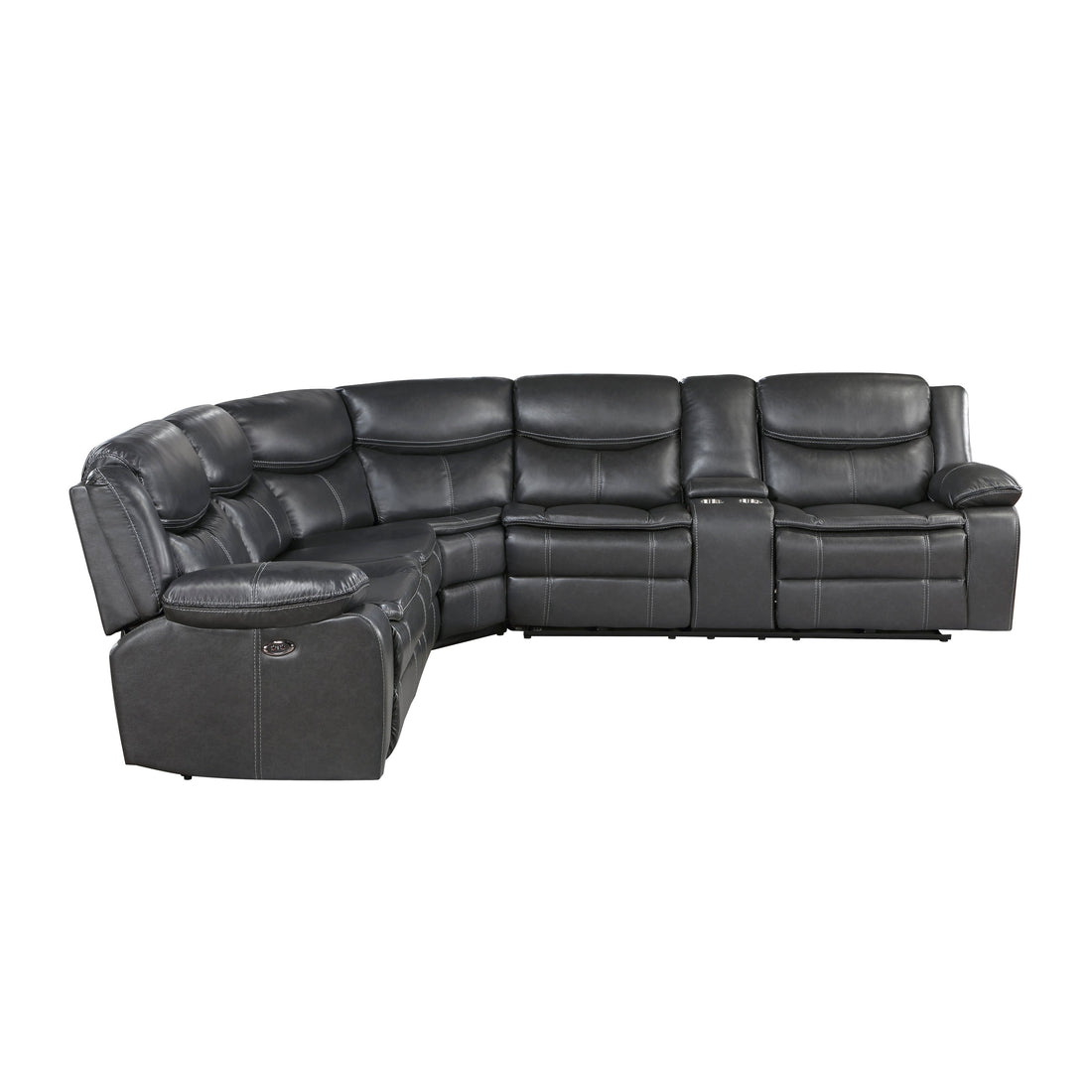 8528DG*SCPW (3)3-Piece Power Reclining Sectional with Right Console - 8528DG*SCPW - Bien Home Furniture &amp; Electronics