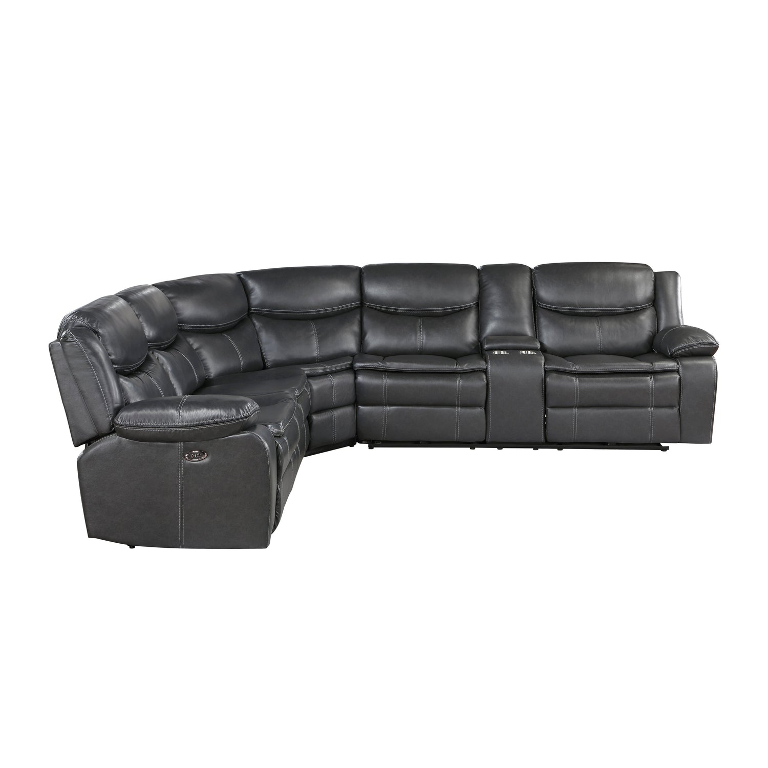 8528DG*SCPW (3)3-Piece Power Reclining Sectional with Right Console - 8528DG*SCPW - Bien Home Furniture & Electronics
