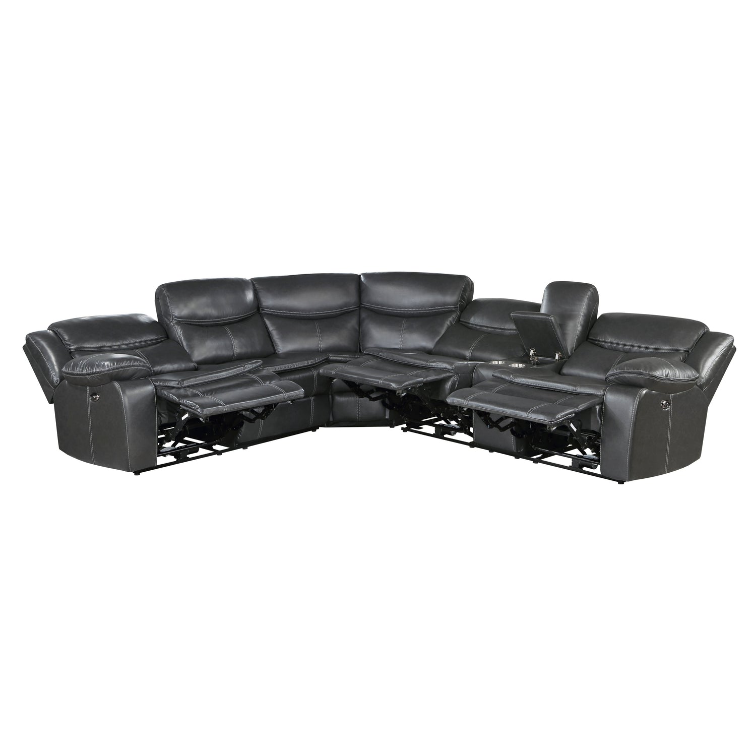 8528DG*SCPW (3)3-Piece Power Reclining Sectional with Right Console - 8528DG*SCPW - Bien Home Furniture & Electronics